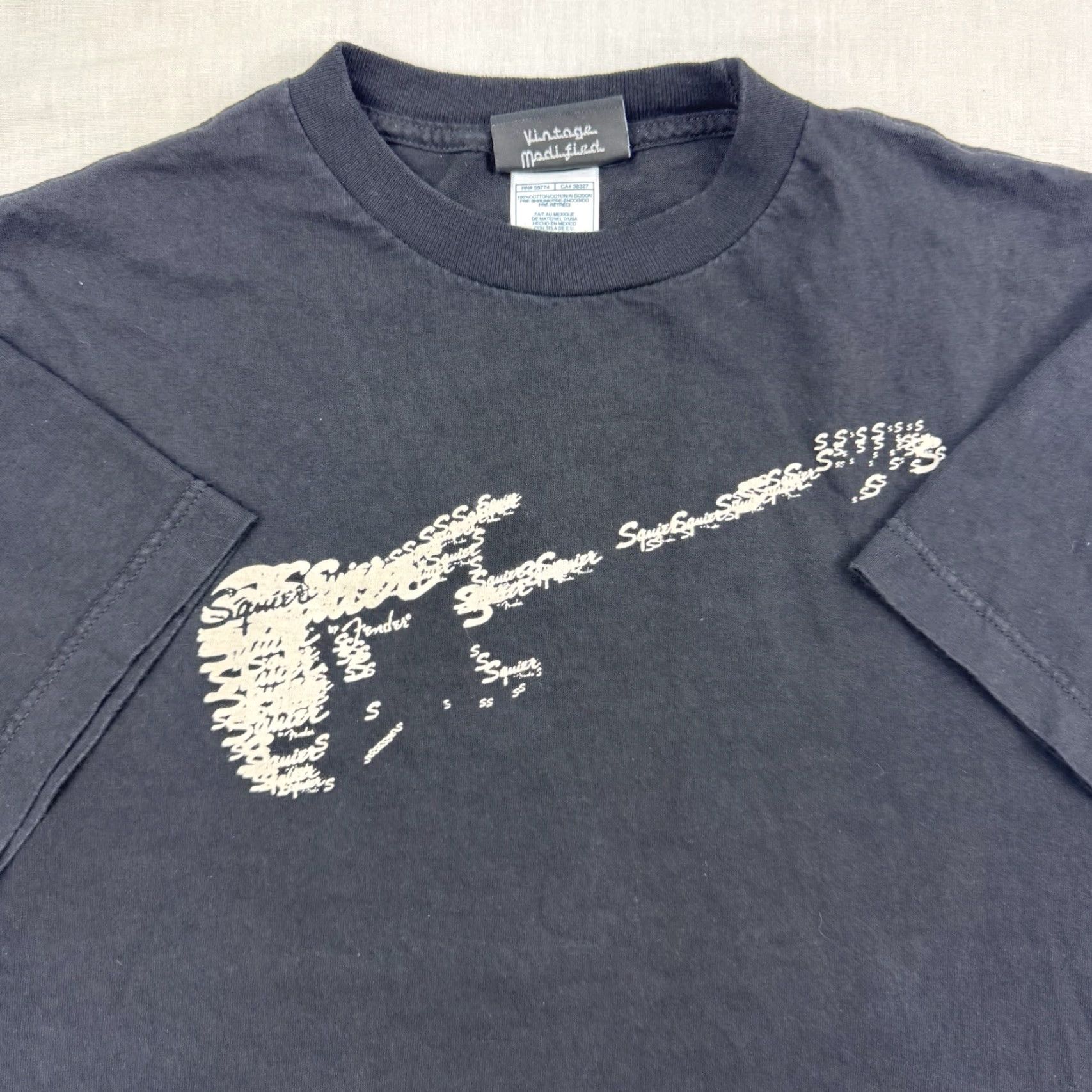 Fender VINTAGE Fender Squier T Shirt Men Adult Medium Black Cotton Short Sleeve Crew Neck Music Band Rock And Roll 90s Womens Mens Boys Girls? Size US M / EU 48-50 / 2 - 2 Thumbnail