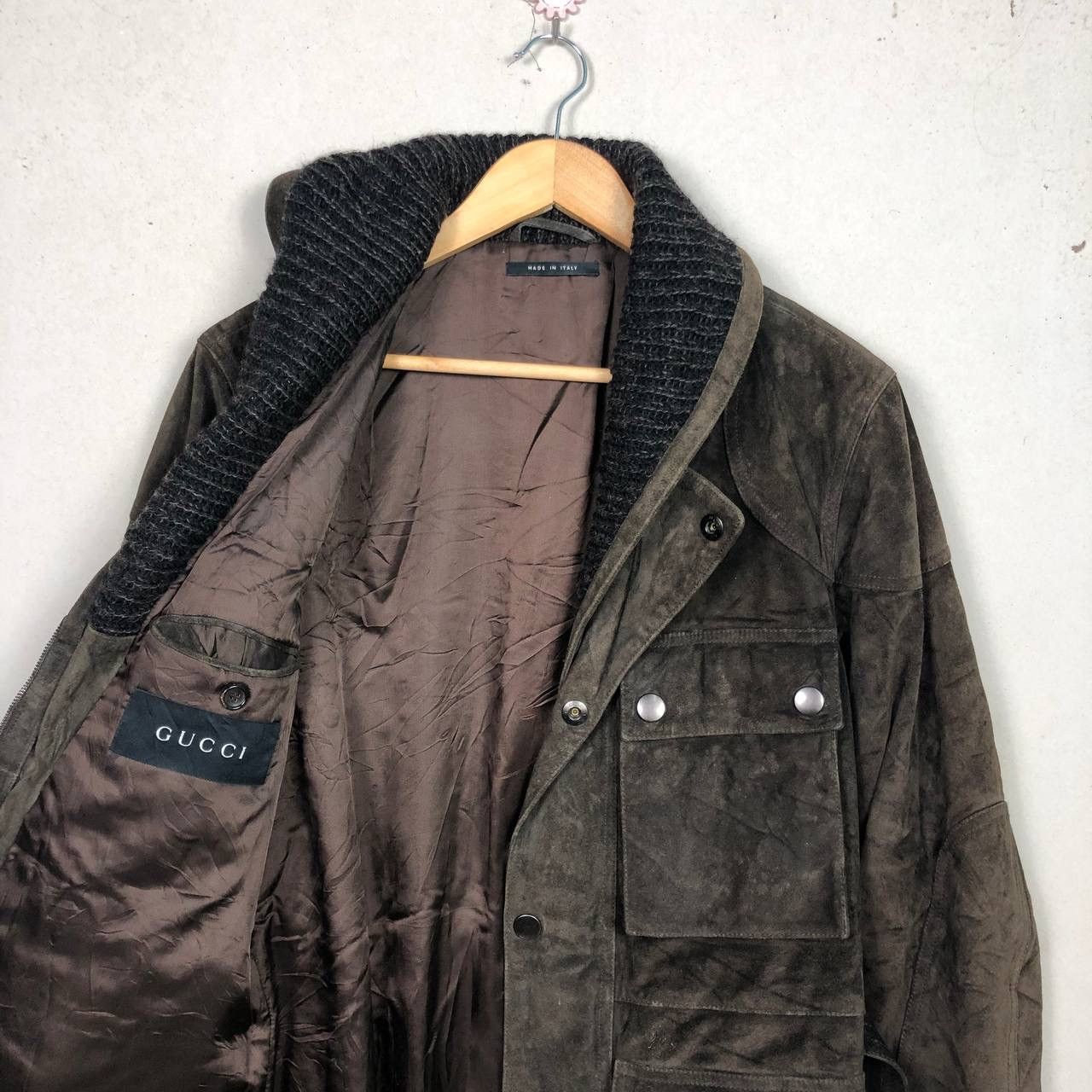 Gucci FW03 Gucci Tom Ford Belted Suede Fields Leather Jacket Size US S / EU 44-46 / 1 - 11 Thumbnail