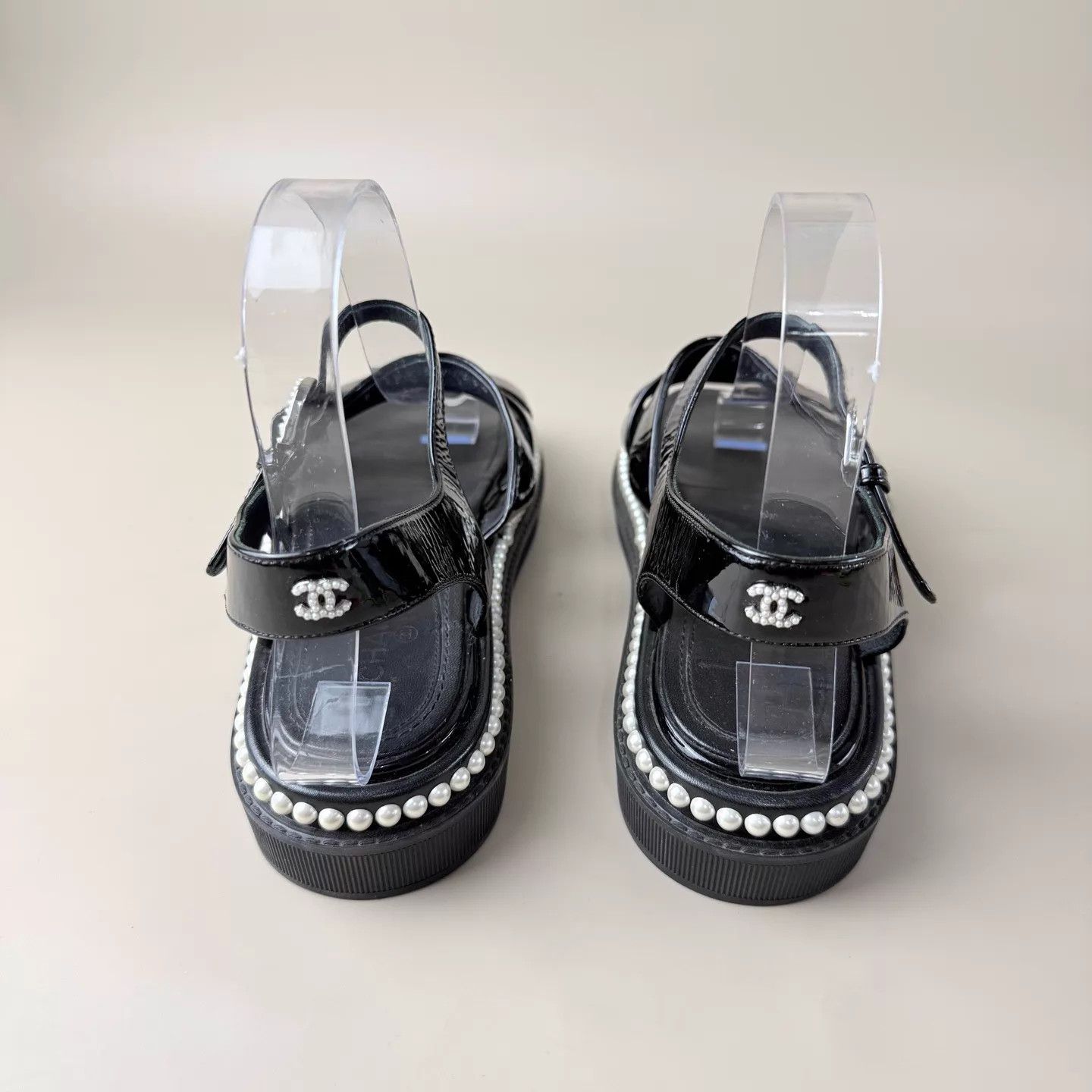 Chanel Chanel Black Pearl CC sandals EU 36.5 95 New Size US 6 / IT 36 - 3 Thumbnail