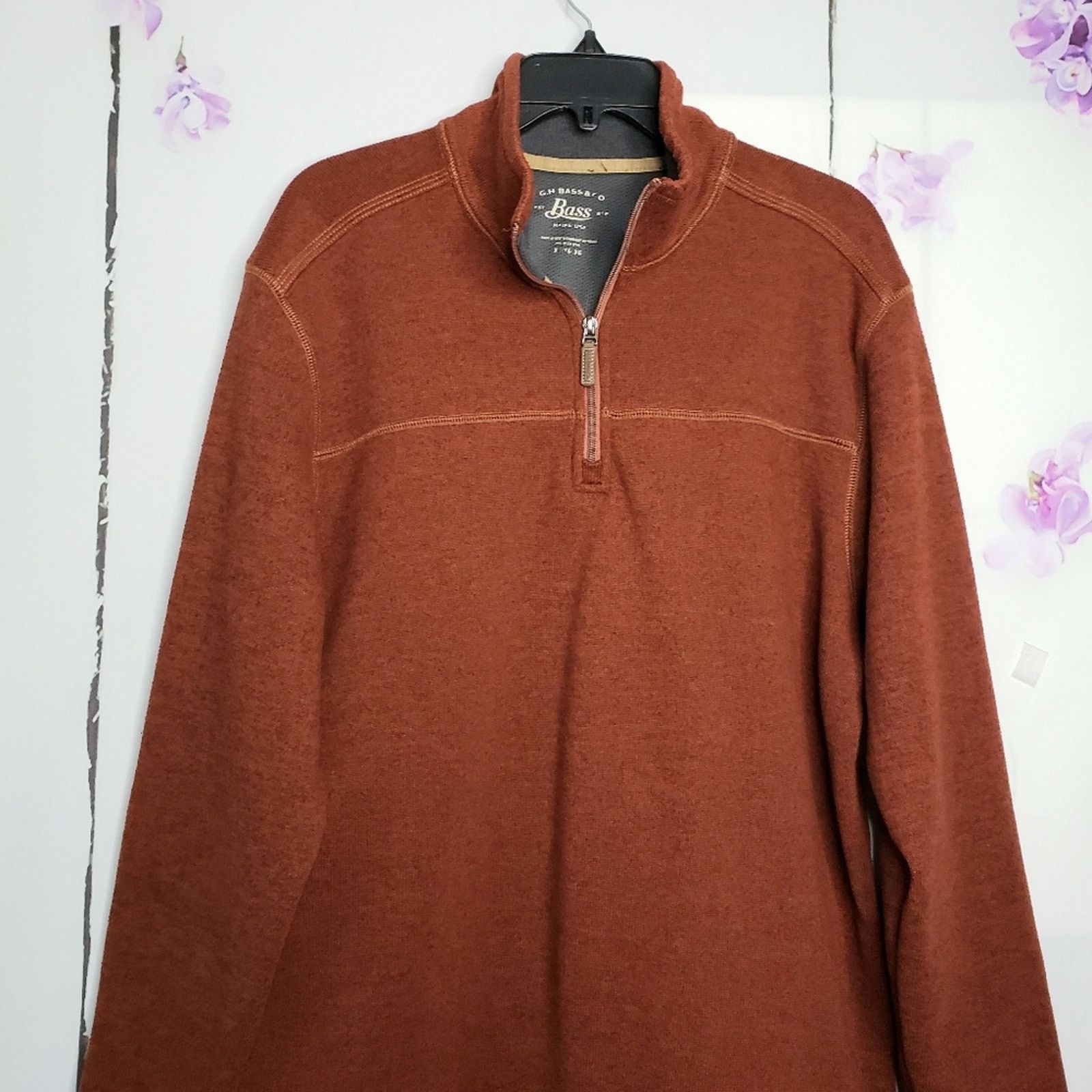 G.H. Bass & Co. Bass Rust Quarter Zip Pullover Sweater Shirt XL Size US XL / EU 56 / 4 - 8 Thumbnail