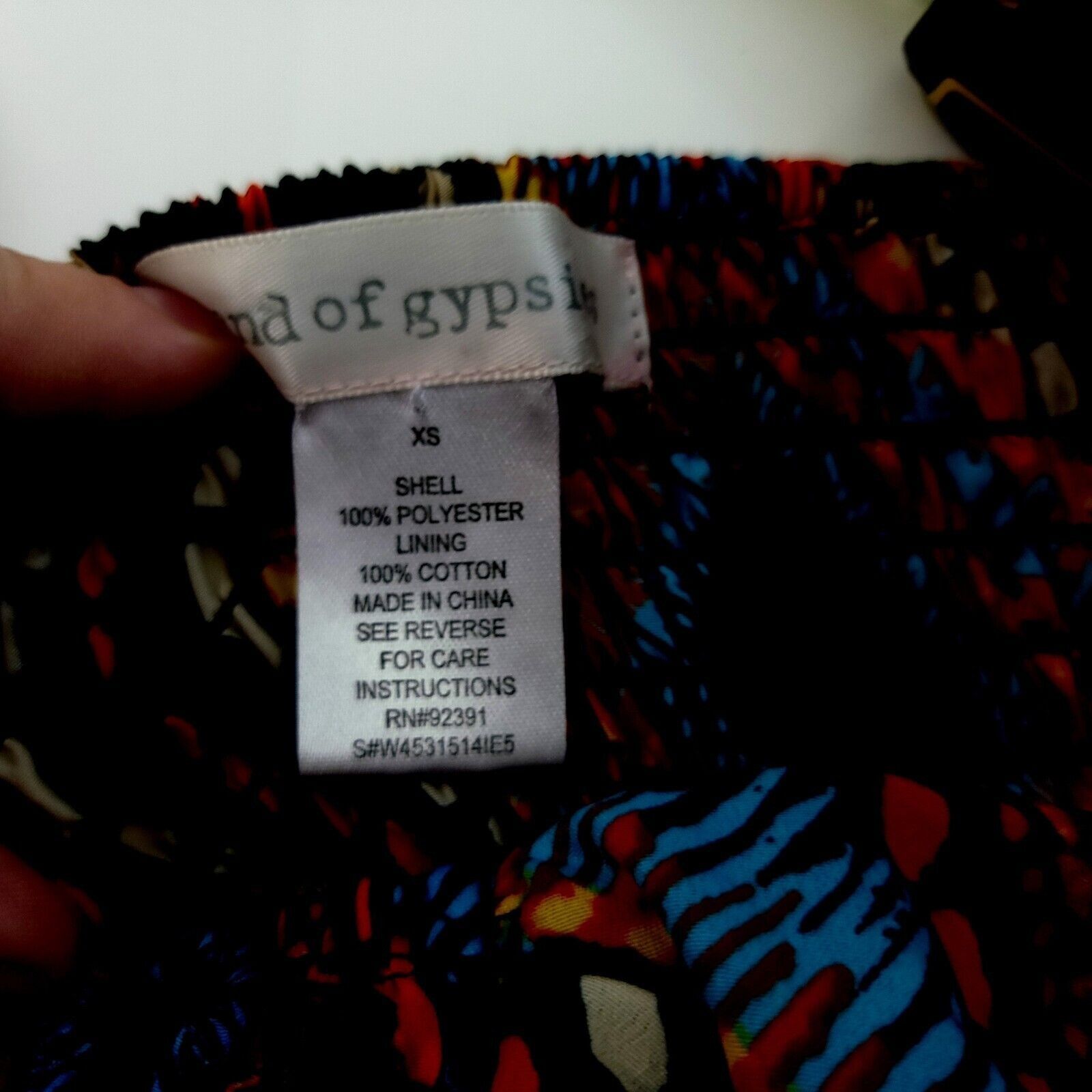 Vintage Band Of Gypsies Red Black Blue Geometric Tube Top Back Strap Size M / US 6-8 / IT 42-44 - 6 Thumbnail
