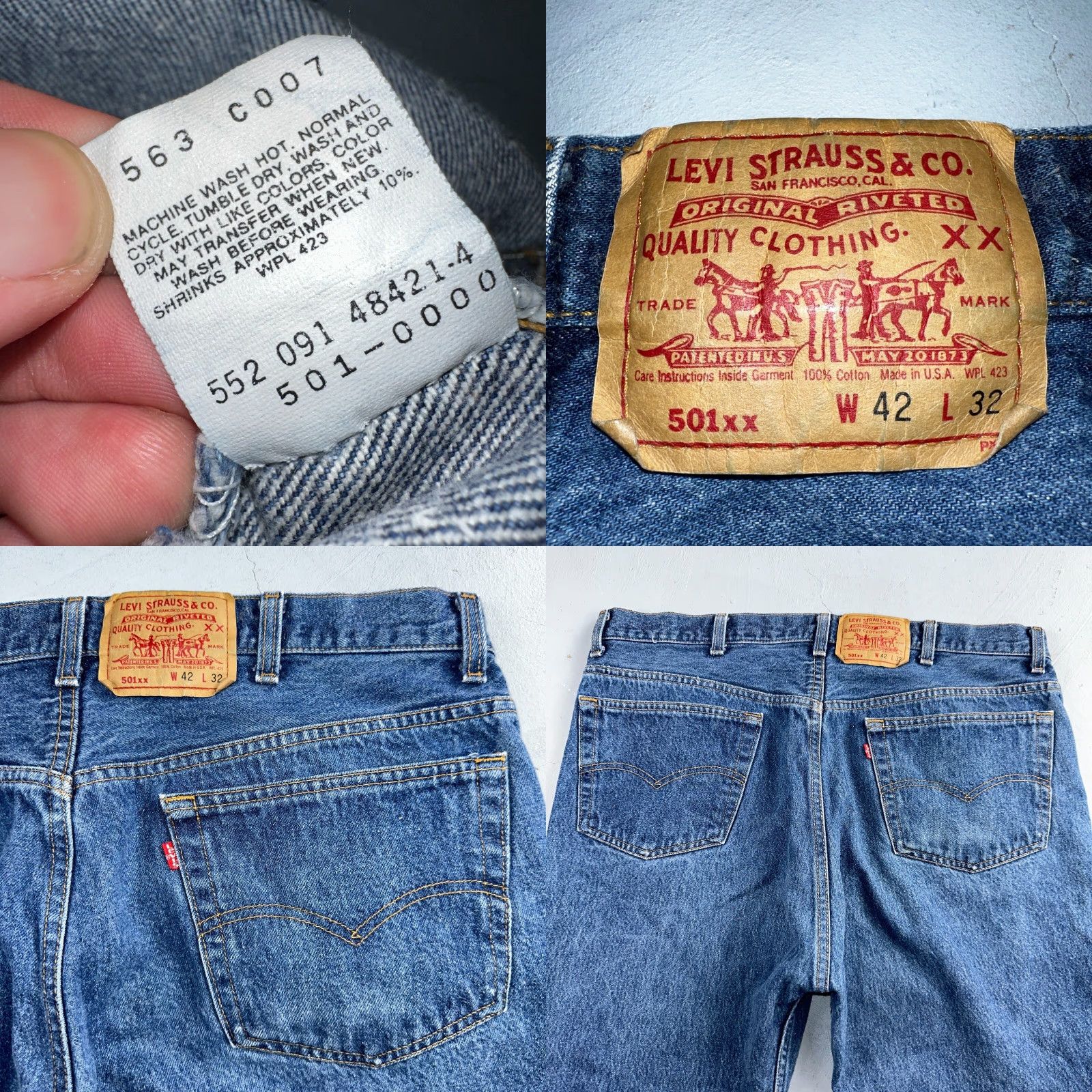 Levi's VINTAGE Levi's 501 Jeans Men Regular 42 Blue 32x30 Straight 90s USA Size US 42 / EU 58 - 9 Thumbnail