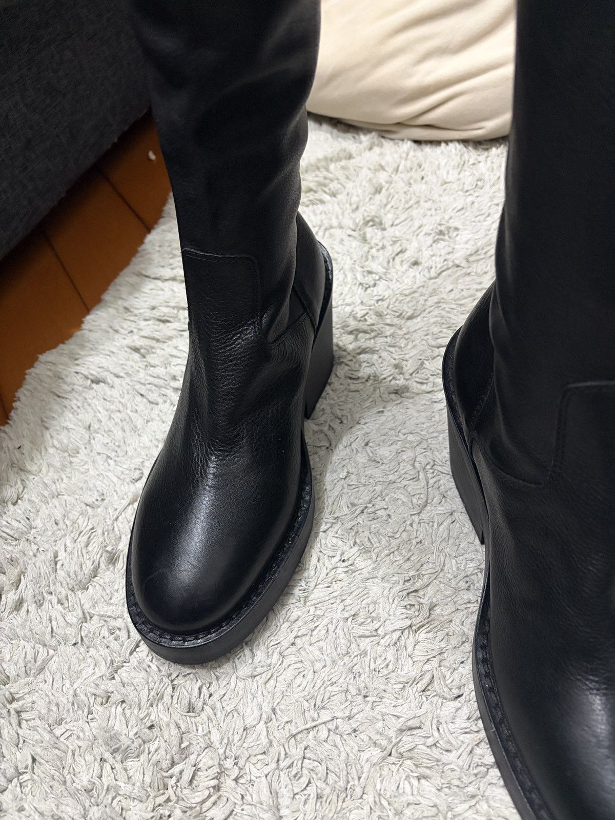 Ann Demeulemeester Ann Demeulemeester 2012 Spiral Zipper Leather High Boots Size US 7 / IT 37 - 10 Thumbnail