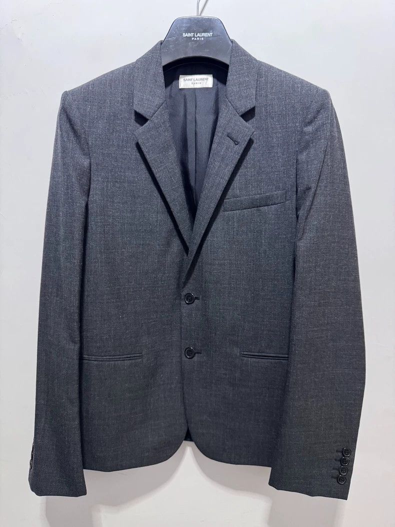 Saint Laurent Paris Saint Laurent Grey Wool Blazer Suit Jacket- DMC Size US M / EU 48-50 / 2 - 1 Thumbnail