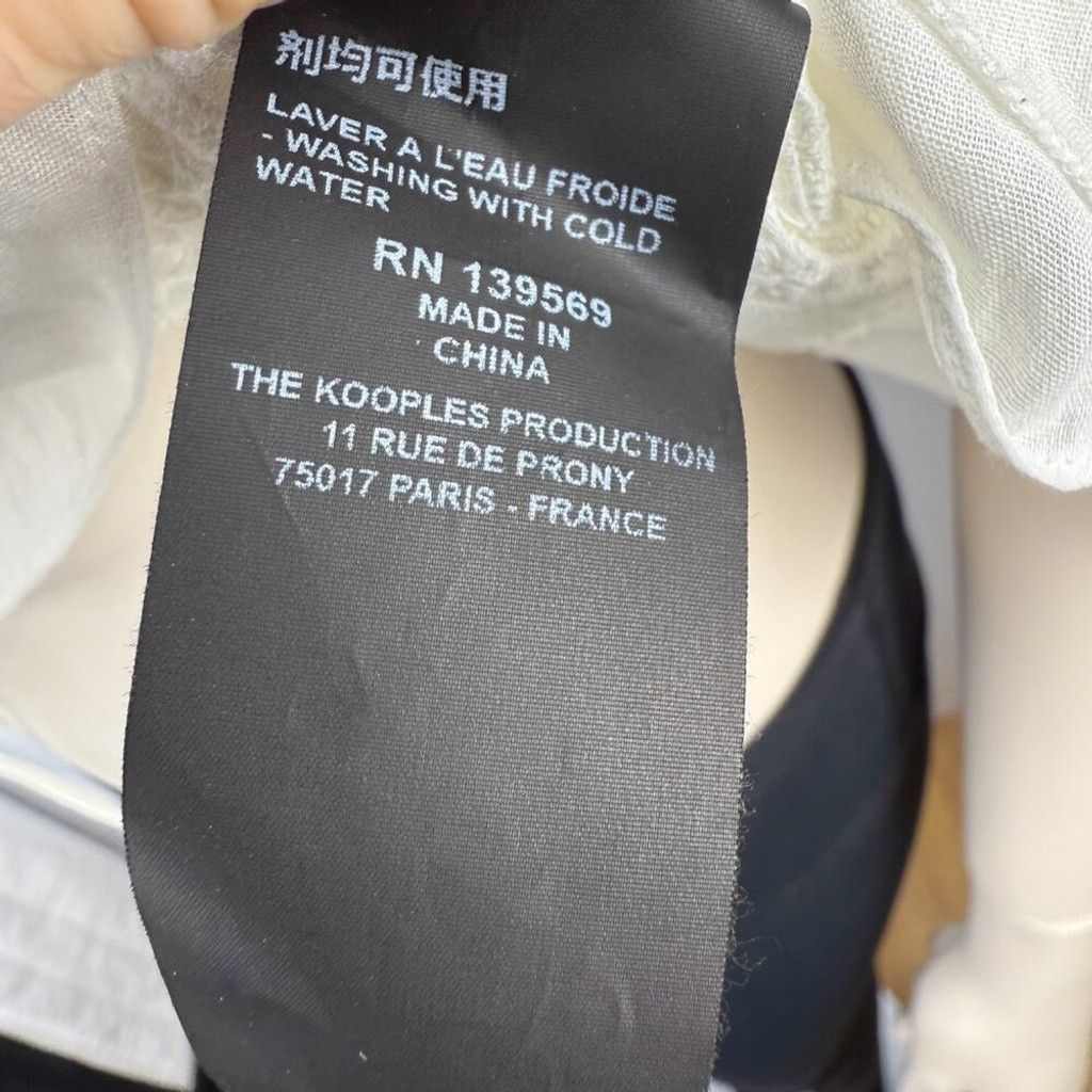 Other × The Kooples THE KOOPLES Feminine Embroidered White Crop Blouse Top S Size XS / US 0-2 / IT 36-38 - 14 Thumbnail