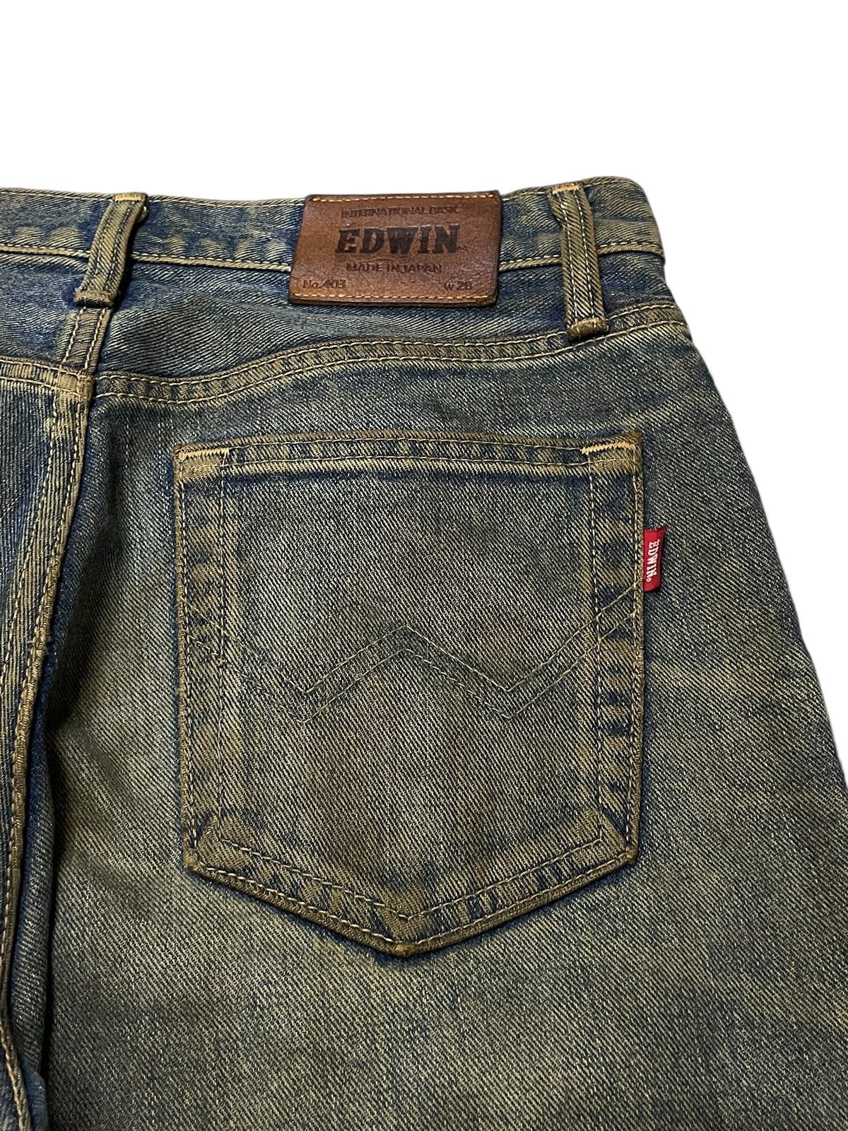 Edwin × GOSTAR DE FUGA × Hysteric Glamour Vintage Edwin 403 Mud Wash Distressed Straight Jeans Size US 29 - 13 Thumbnail