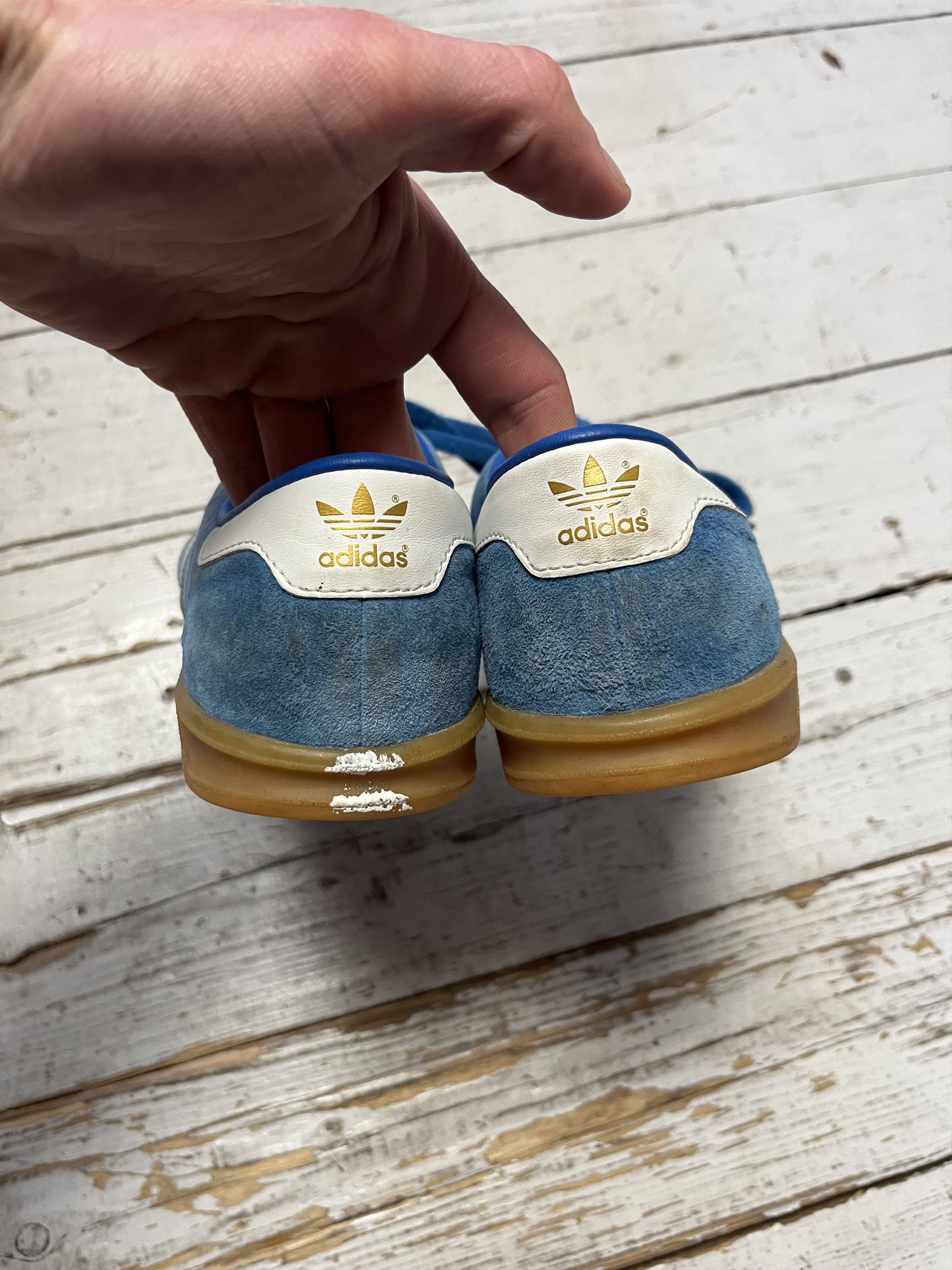 Adidas × Vintage Adidas Hamburg (Samba) Handball Shoes Blue and White Size US 7 / EU 40 - 6 Thumbnail