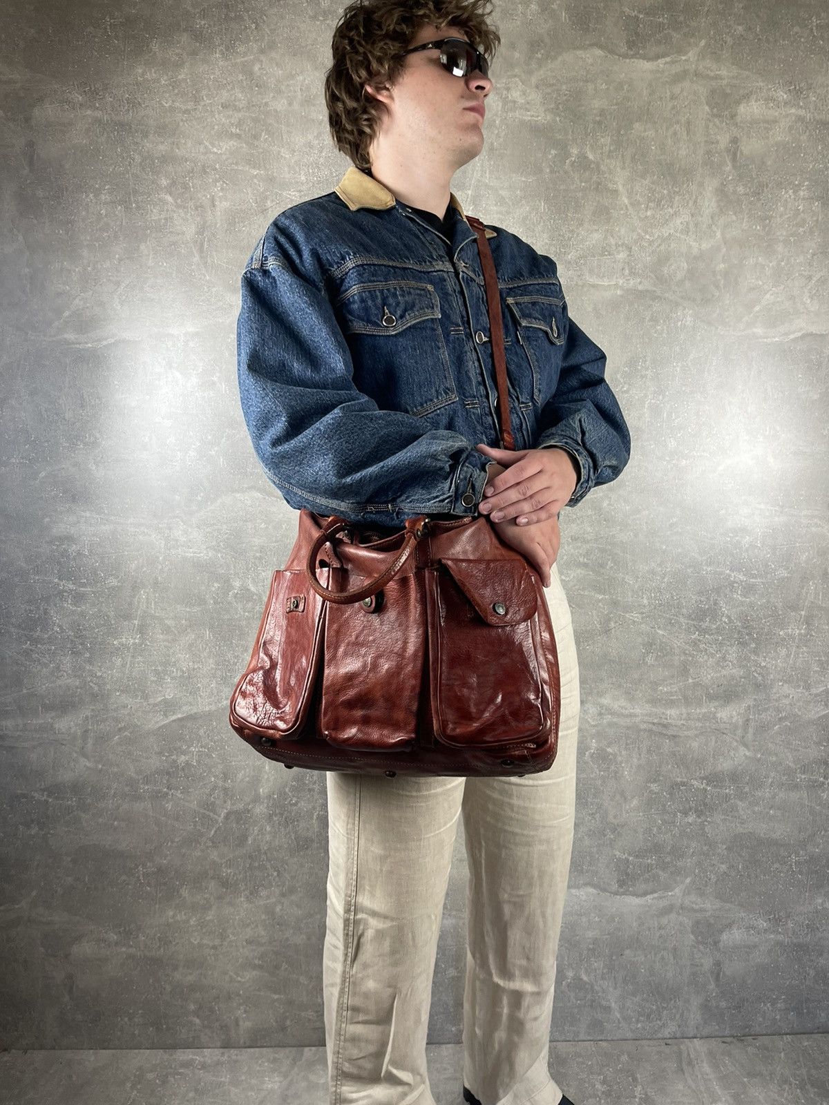Other Campomaggi Leather Messenger Distressed Shoulder Satchel Bag Size ONE SIZE - 6 Thumbnail