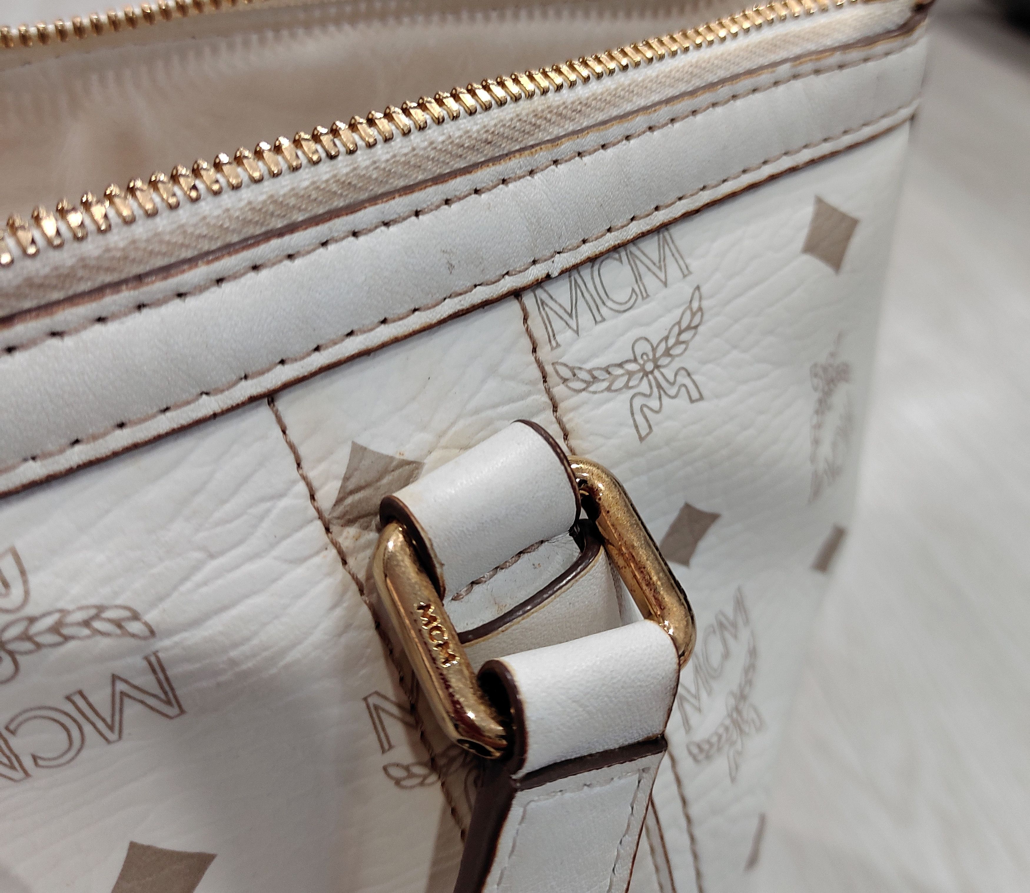 MCM Mcm White Visetos Tote Bag Size ONE SIZE - 11 Thumbnail