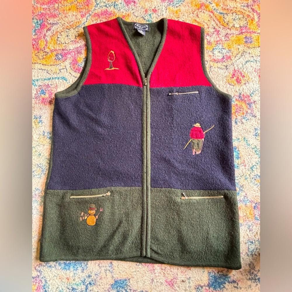 Designer Vintage Wool Vest Size 1X Size XL / US 12-14 / IT 48-50 - 1 Thumbnail