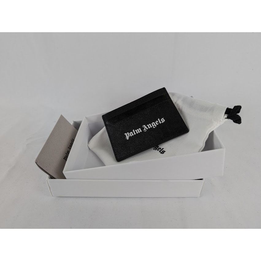 Palm Angels o1rshd1 Size: OS / Logo Caviar Card Holder in Black/White Size ONE SIZE - 5 Thumbnail
