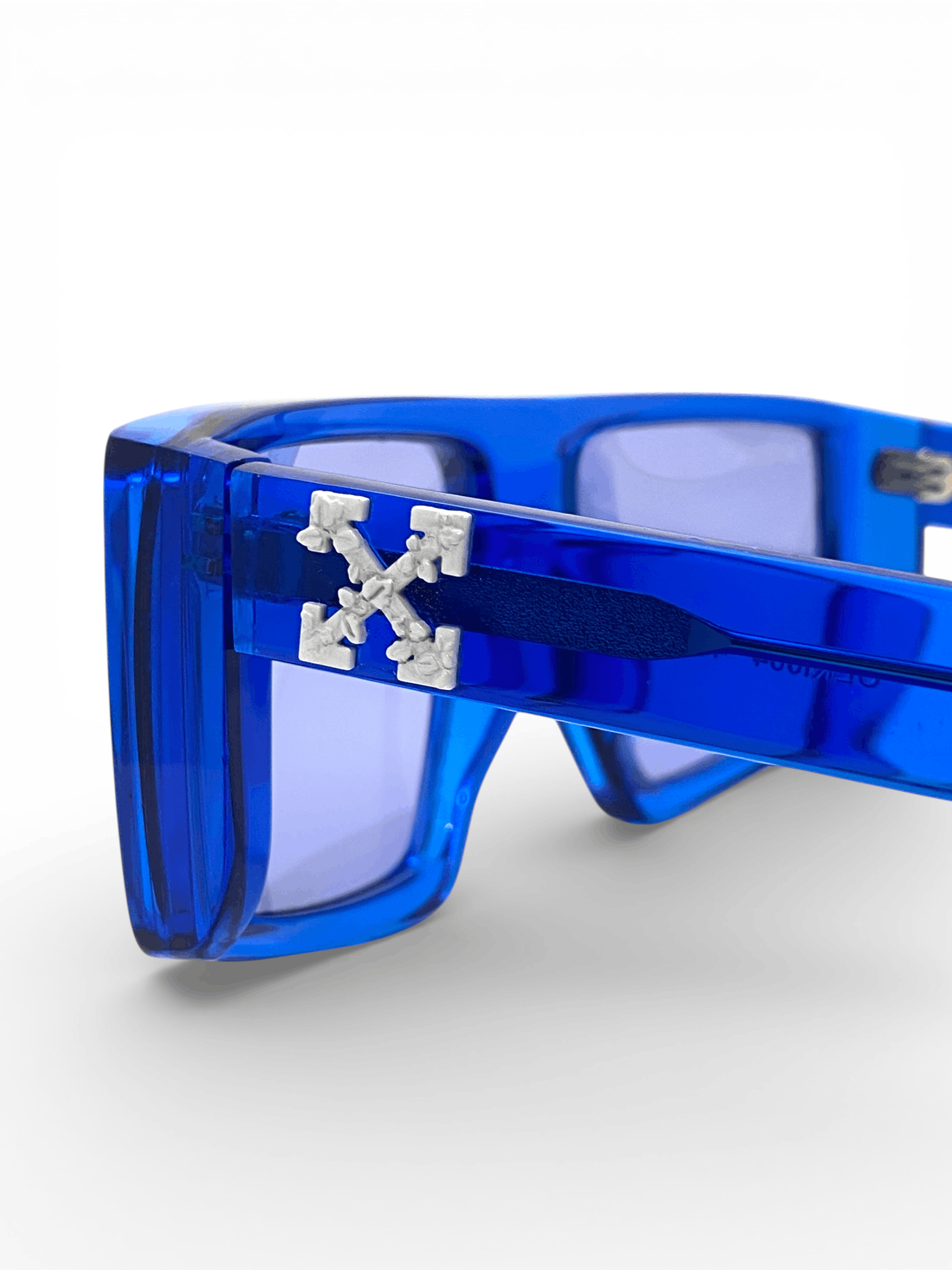 Off-White OFF WHITE Arrows Logo Alps Oversized Square Blue Sunglasses Size ONE SIZE - 8 Thumbnail