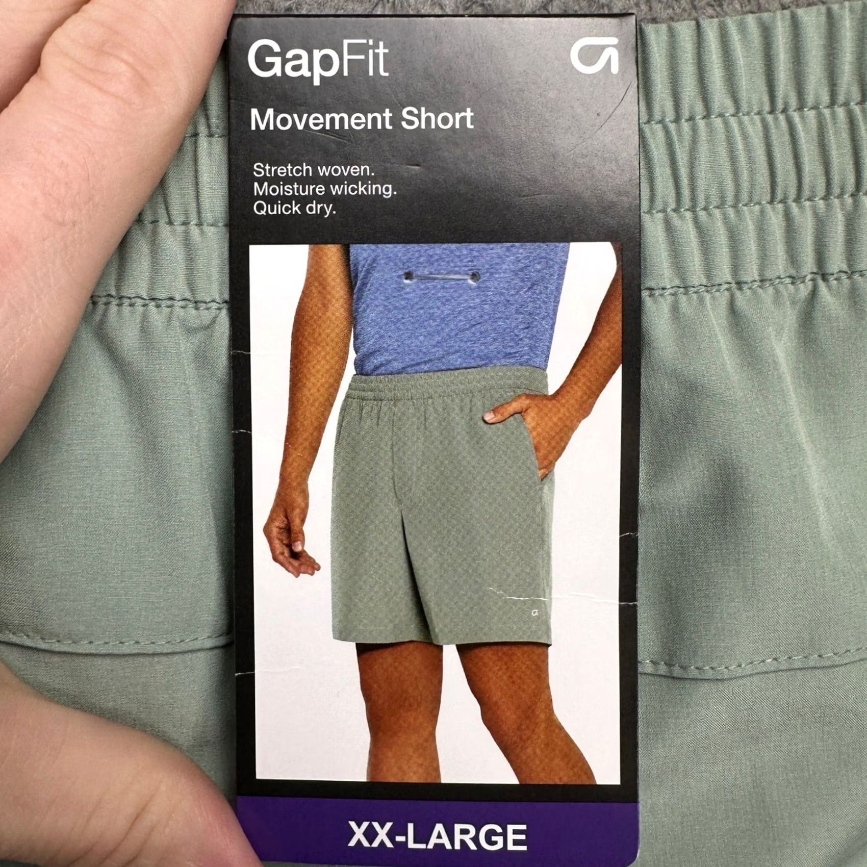 Vintage GapFit Mens Movement Shorts 2XL Green Athletic Drawstring Stretch Wicking NEW Size US 39 - 2 Thumbnail