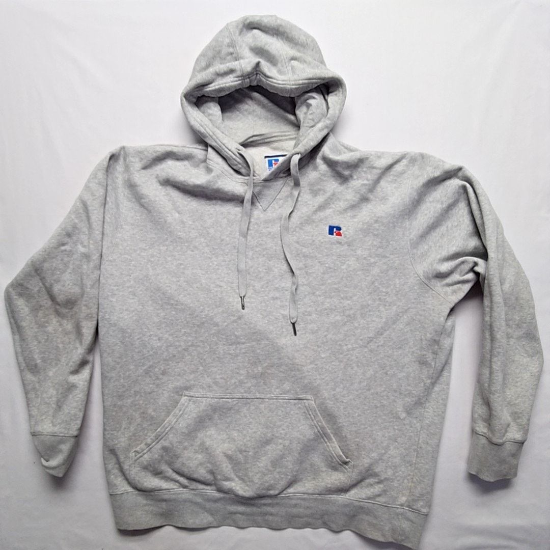 Russell Athletic Russell Athletic Hoodie Gray Plain Pullover XL Sweatshirt Size US XL / EU 56 / 4 - 1 Thumbnail