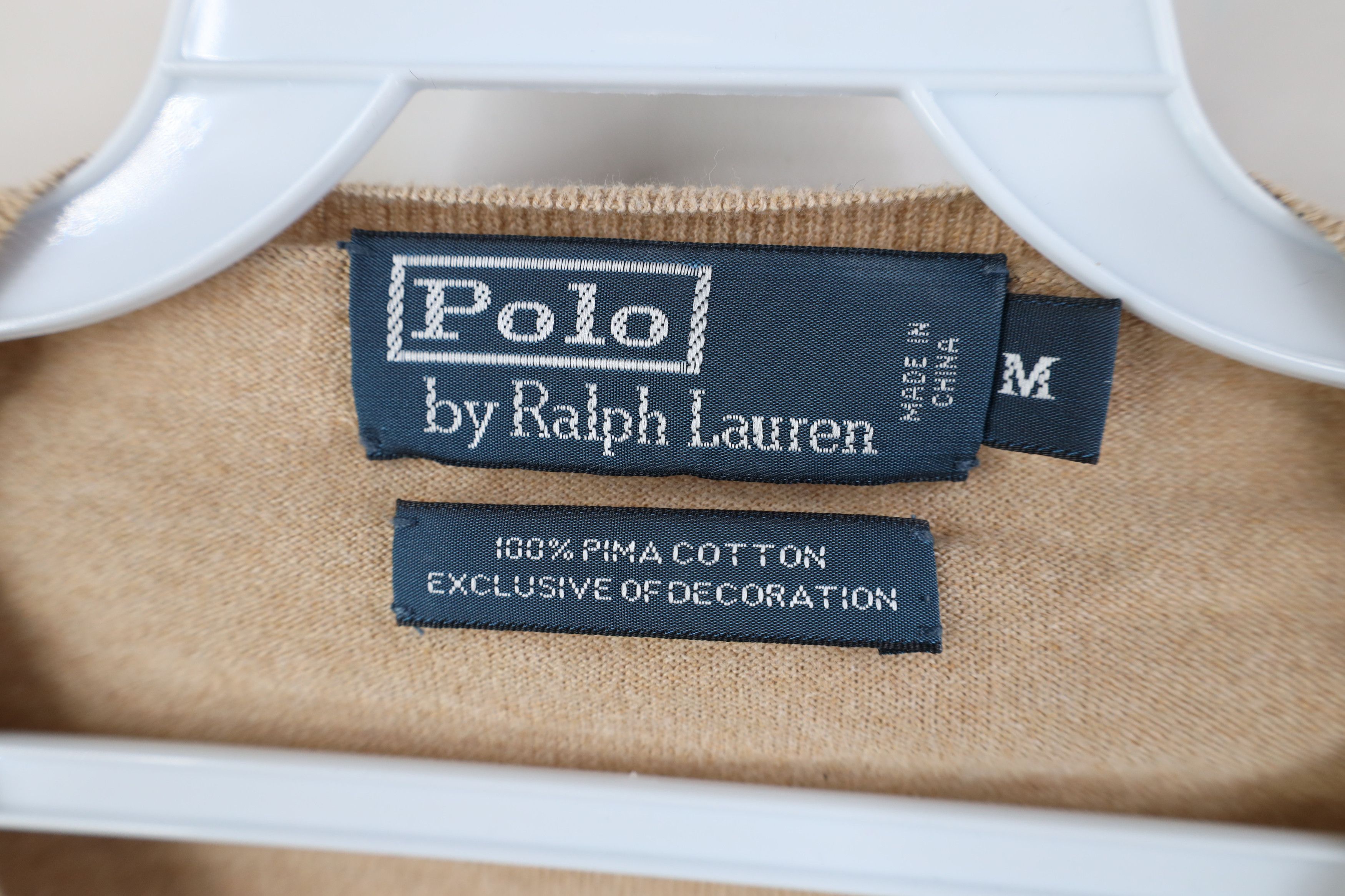 Ralph Lauren Vintage 90s Ralph Lauren Pima Cotton Knit Sweater Beige Size US M / EU 48-50 / 2 - 5 Thumbnail