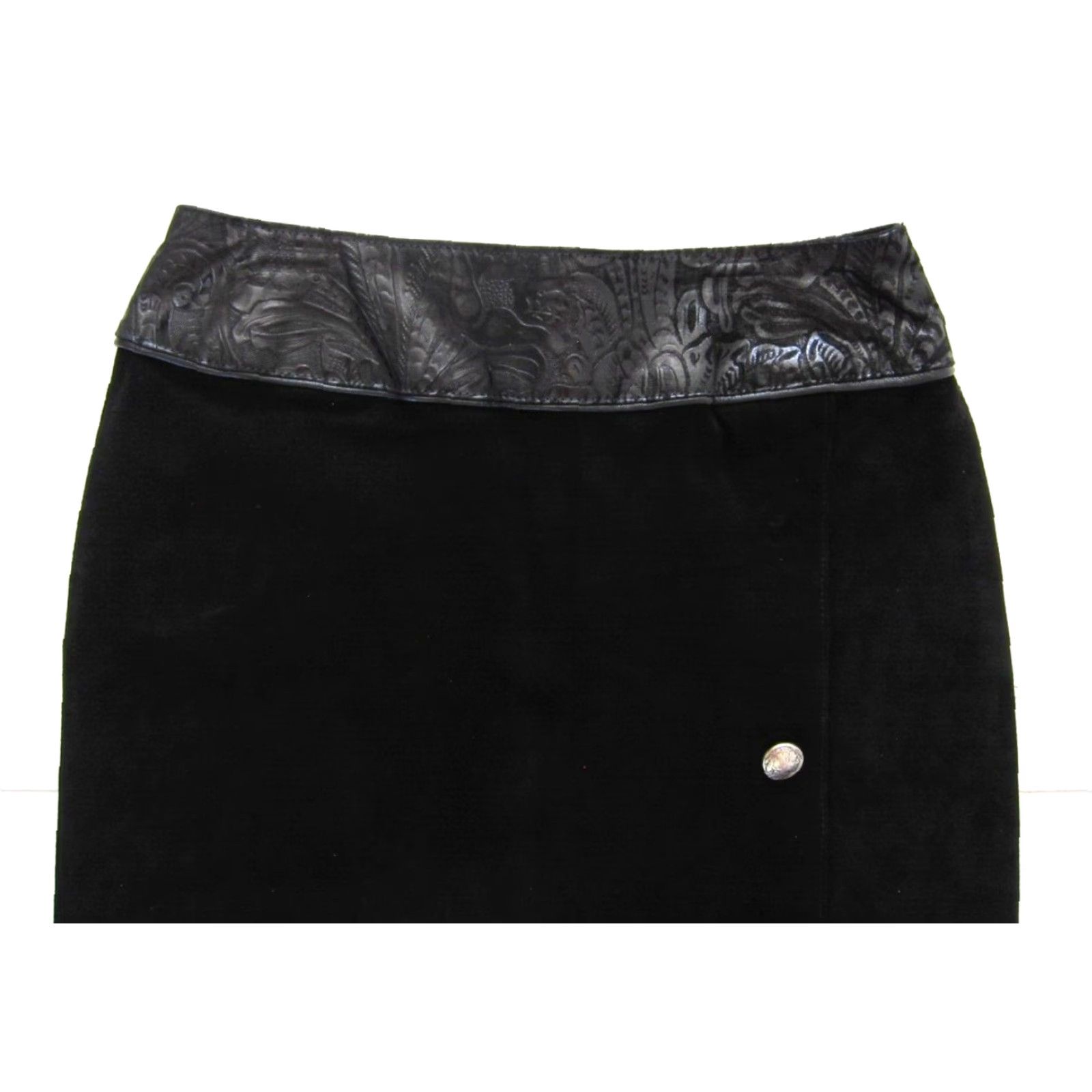 Vintage VINTAGE Frontier Collection Skirt Wrap Women M Black Leather Long Western Wrap Skirt Mens Womens Size 32" / US 10 / IT 46 - 6 Thumbnail