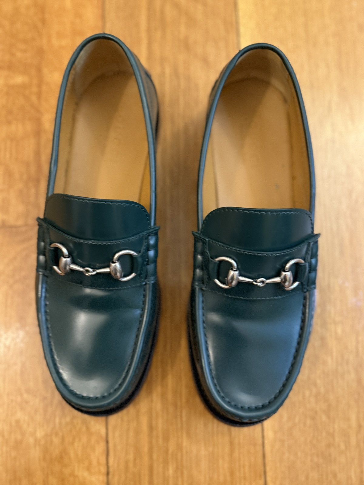 Gucci Gucci Green Leather Horsebit Loafers UK 8 / US 9 Size US 9 / EU 42 - 2 Thumbnail