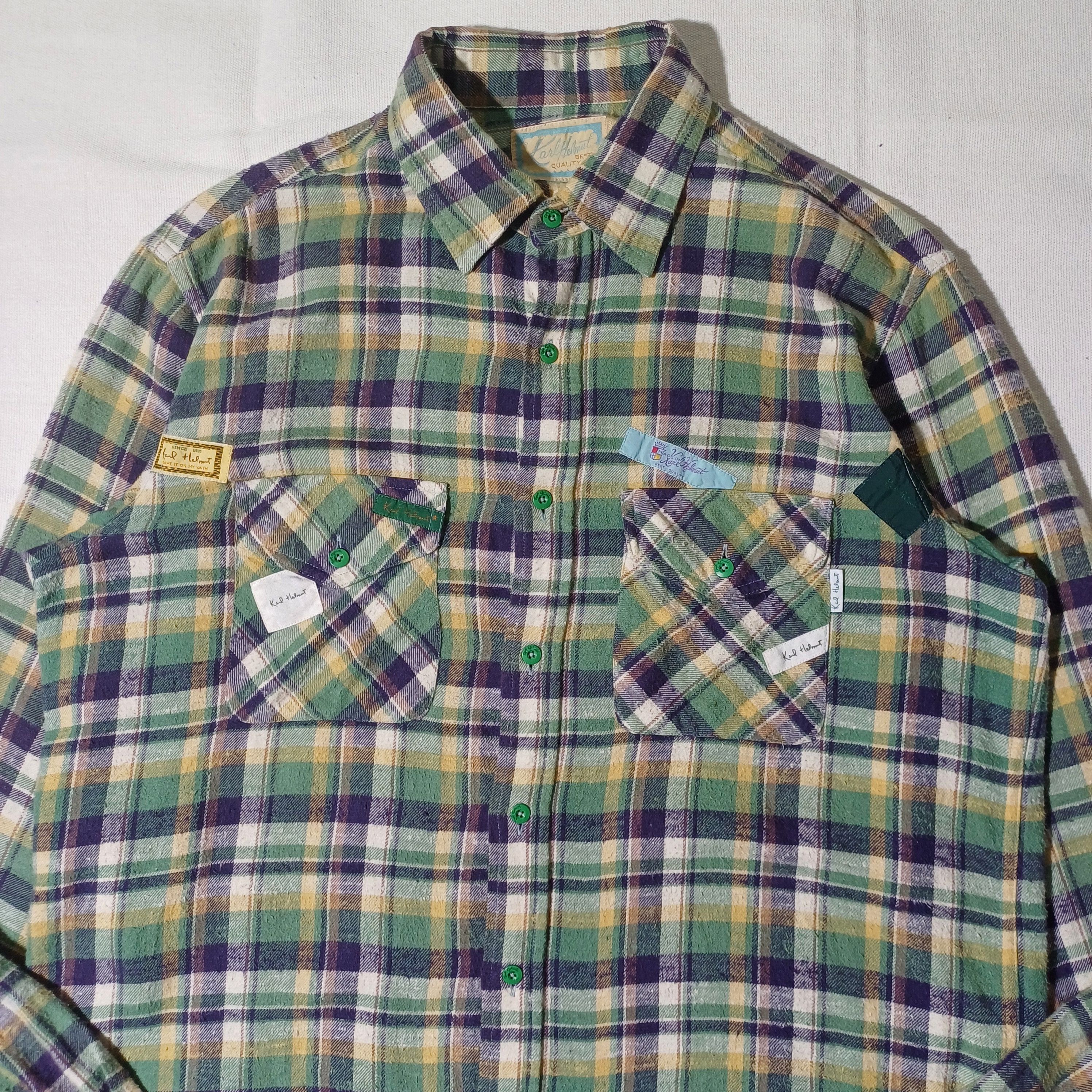 Karl Helmut Karl Helmut Flannel Casual Patch Shirt Japan Size US L / EU 52-54 / 3 - 2 Thumbnail