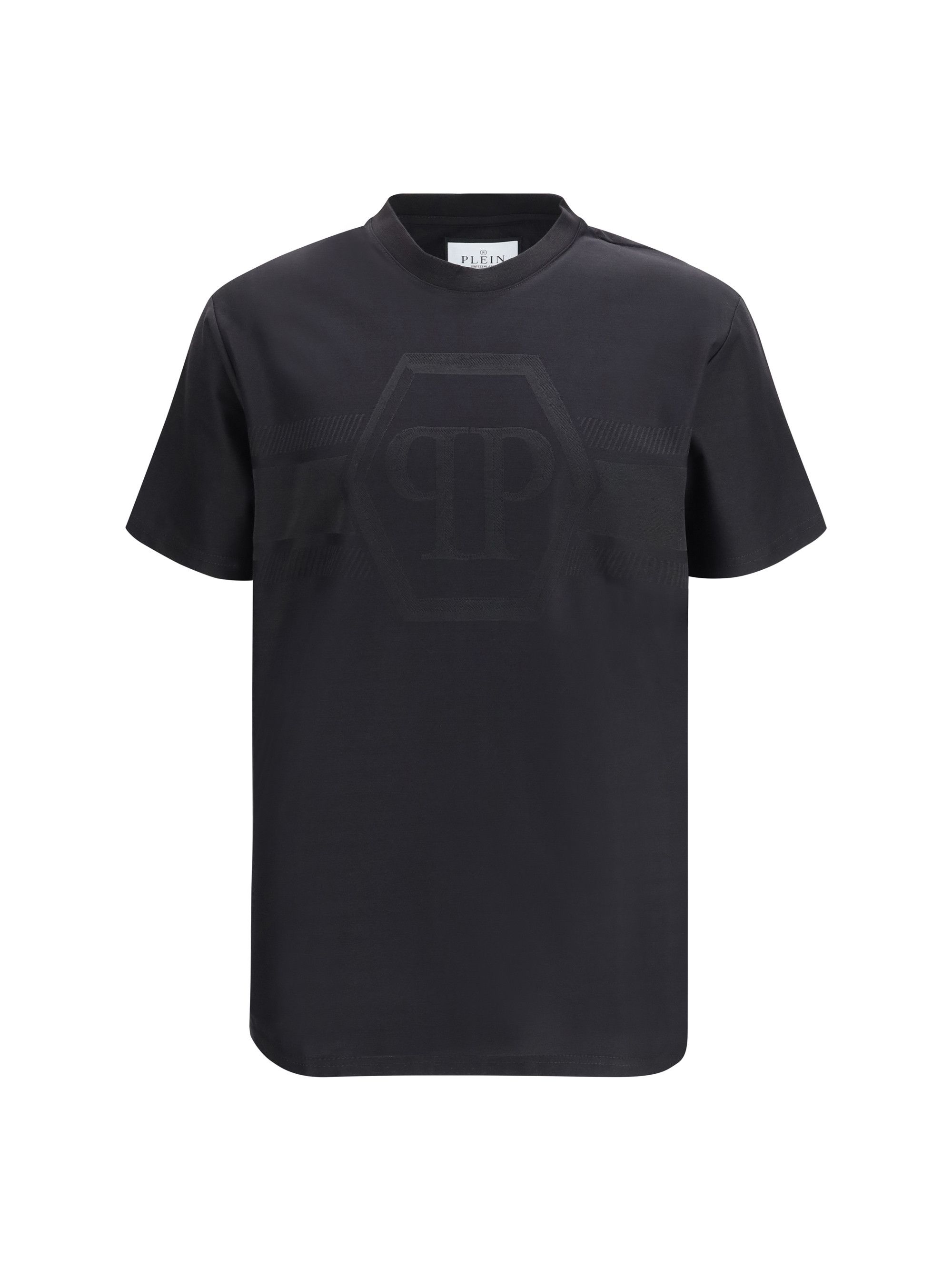 Philipp Plein Round neck T-shirt jacquard Hexagon Line Size US M / EU 48-50 / 2 - 1 Thumbnail