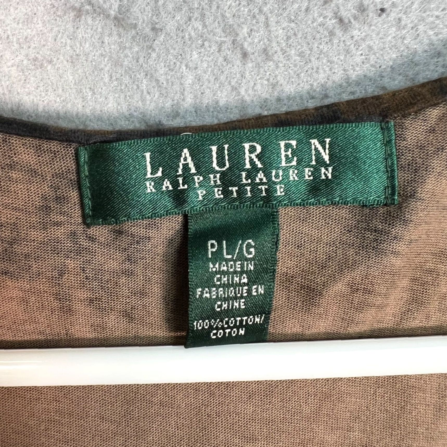 Ralph Lauren VINTAGE Lauren Ralph Lauren Blouse Sleeveless Top Tie-Dye V-Neck Brown Petite Large Women Size L / US 10 / IT 46 - 3 Thumbnail