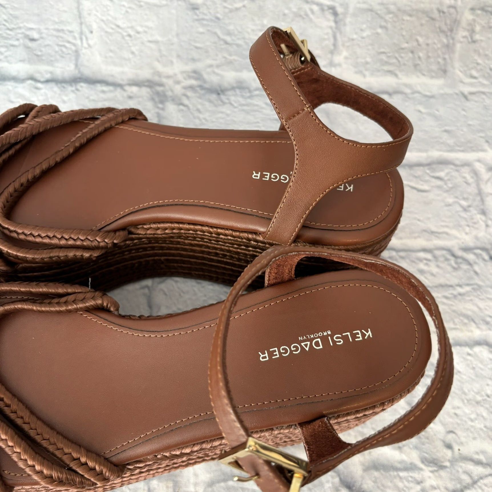 Vintage Kelsi Dagger Brooklyn Mend Platform Wedge Sandal/Heels Women’s Size 11 Brown Leather Buckle Platform & Wedge Sandal Womens Size 11 Size US 9 / IT 39 - 5 Thumbnail