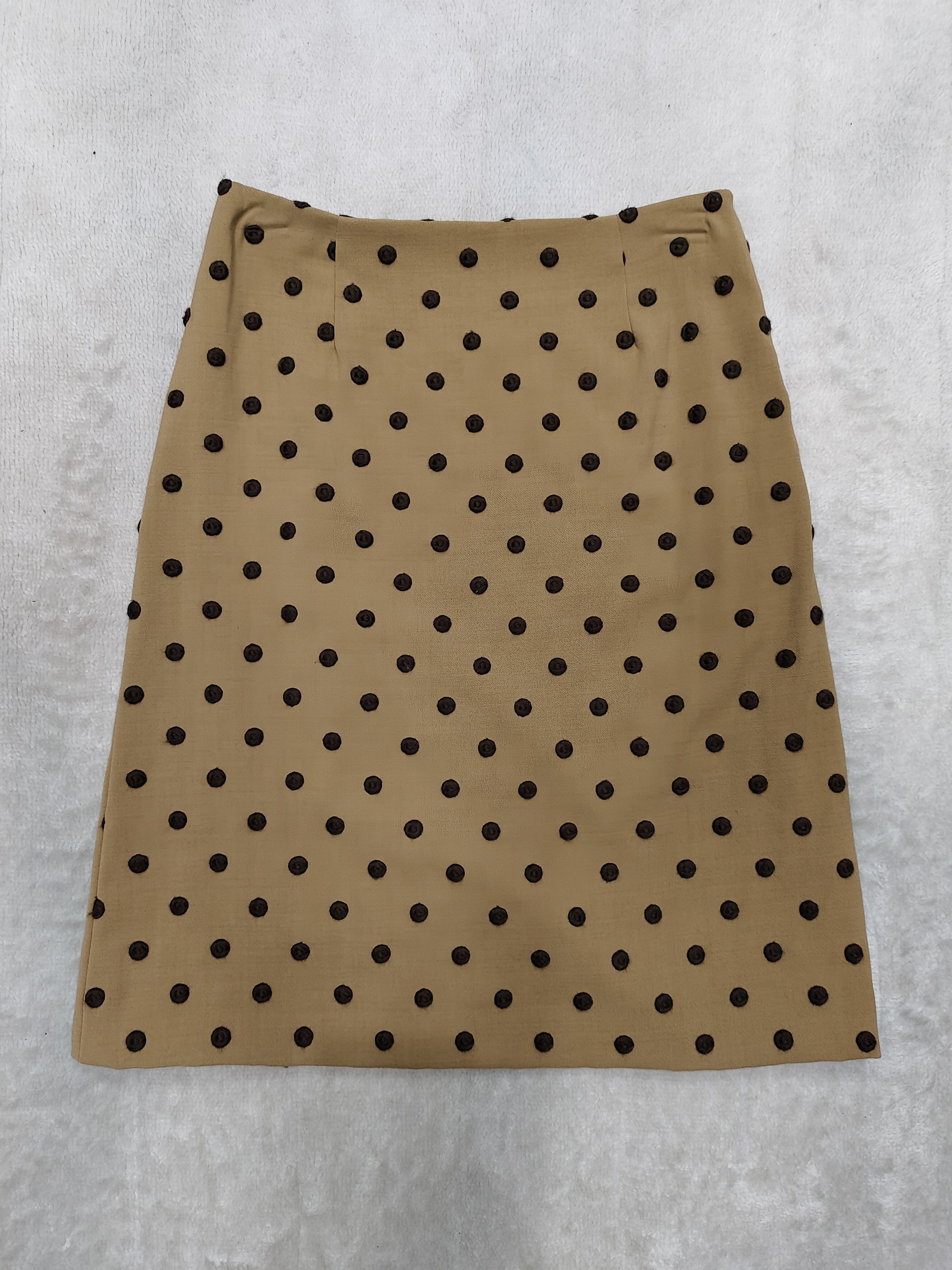Moschino 🇮🇹 Vtg Moschino Cheapandchic Textured Polkadot Wool Skirt Size 28" / US 6 / IT 42 - 6 Thumbnail