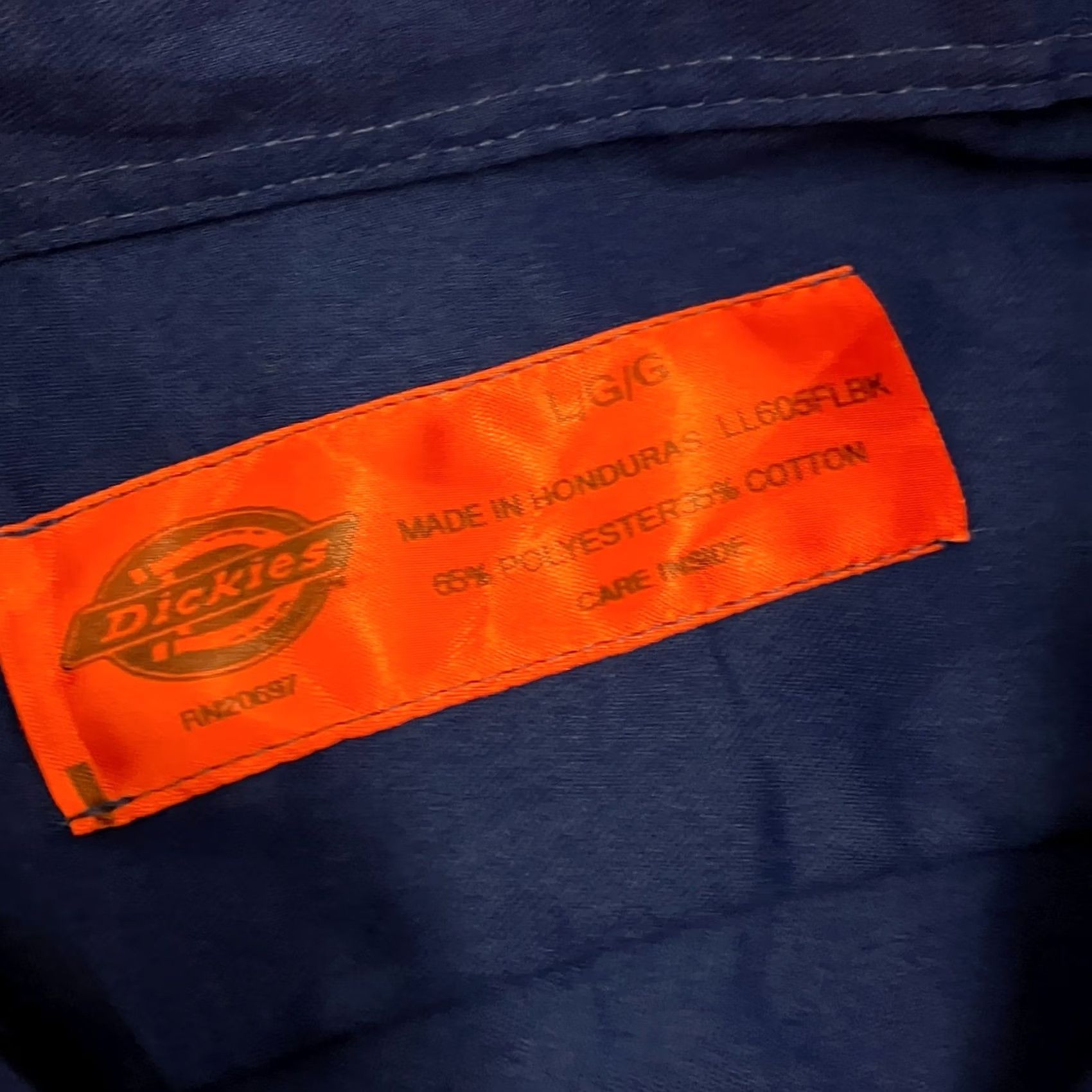 Dickies Dickies Work Shirt Mens Large Long Sleeve Blue Button Up Contrast Panel Size US L / EU 52-54 / 3 - 5 Thumbnail
