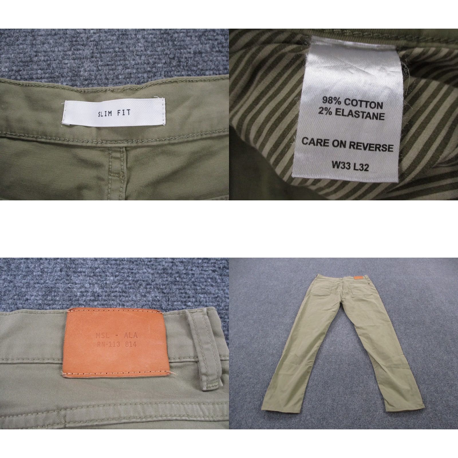 Billy Reid Billy Reid Pants Mens 33 X 32 Green Slim Fit Dress Pants Straight Leg Business Casual Size US 33 - 8 Thumbnail