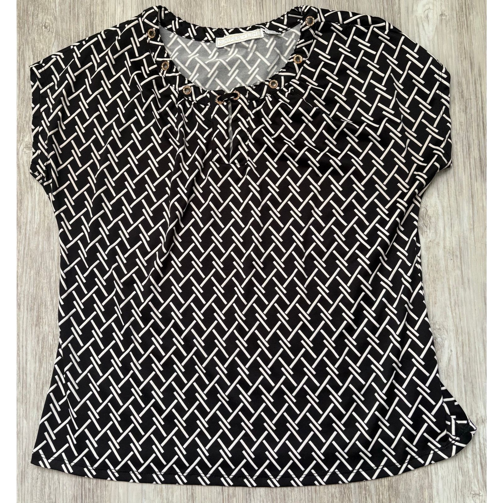 Other UK Juniper + Lime | Short Sleeve Blouse | Petite Medium Size M / US 6-8 / IT 42-44 - 1 Thumbnail