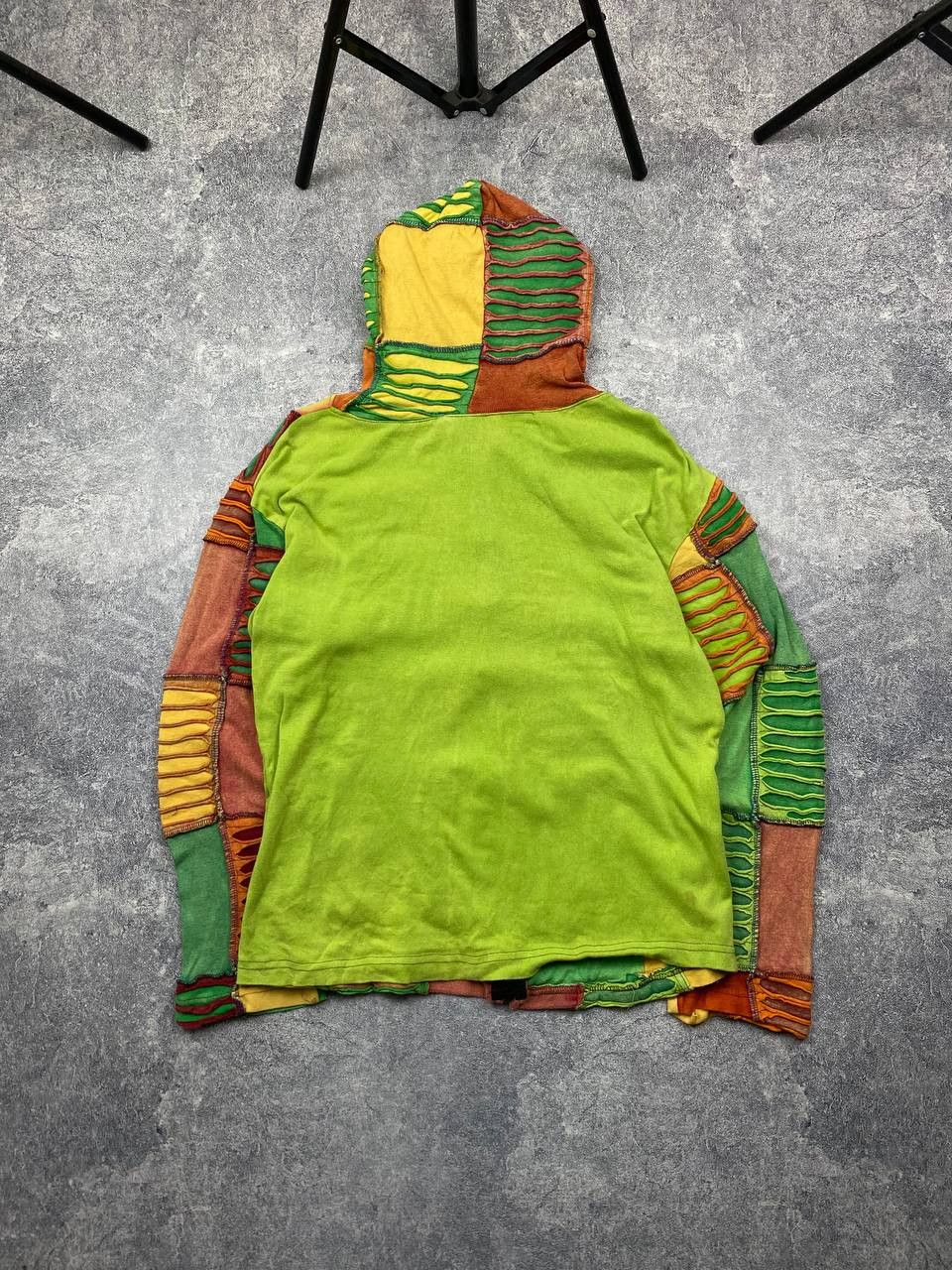 Vintage Avant Garde Patchwork Vintage Y2K Hoodie Hippie Rare Size US L / EU 52-54 / 3 - 2 Thumbnail