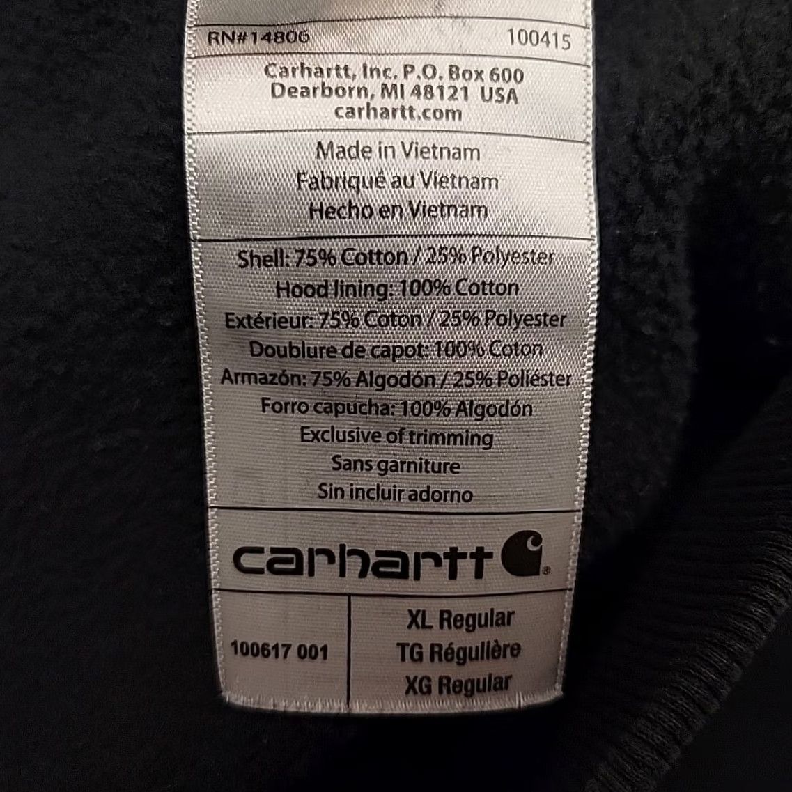 Carhartt VINTAGE Carhartt Hoodie Mens XL Black Rain Defender Original Fit Heavyweight Sweatshirt Size US XL / EU 56 / 4 - 5 Thumbnail
