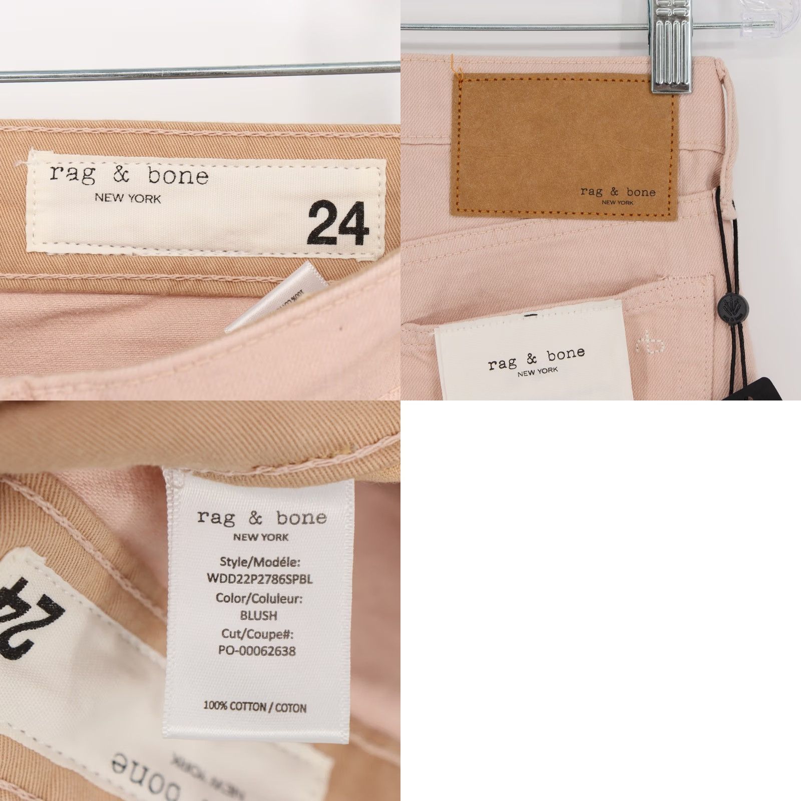 Rag & Bone VINTAGE? No — Rag & Bone Jeans Logan Mid-Rise Wide Leg Blush Pink 24 NWT Women’s Dark? Pink 24 Rag & Bone Logan Jeans Wide Leg 5-Pocket Womens W DD?? Size 42" / US 20 - 8 Thumbnail