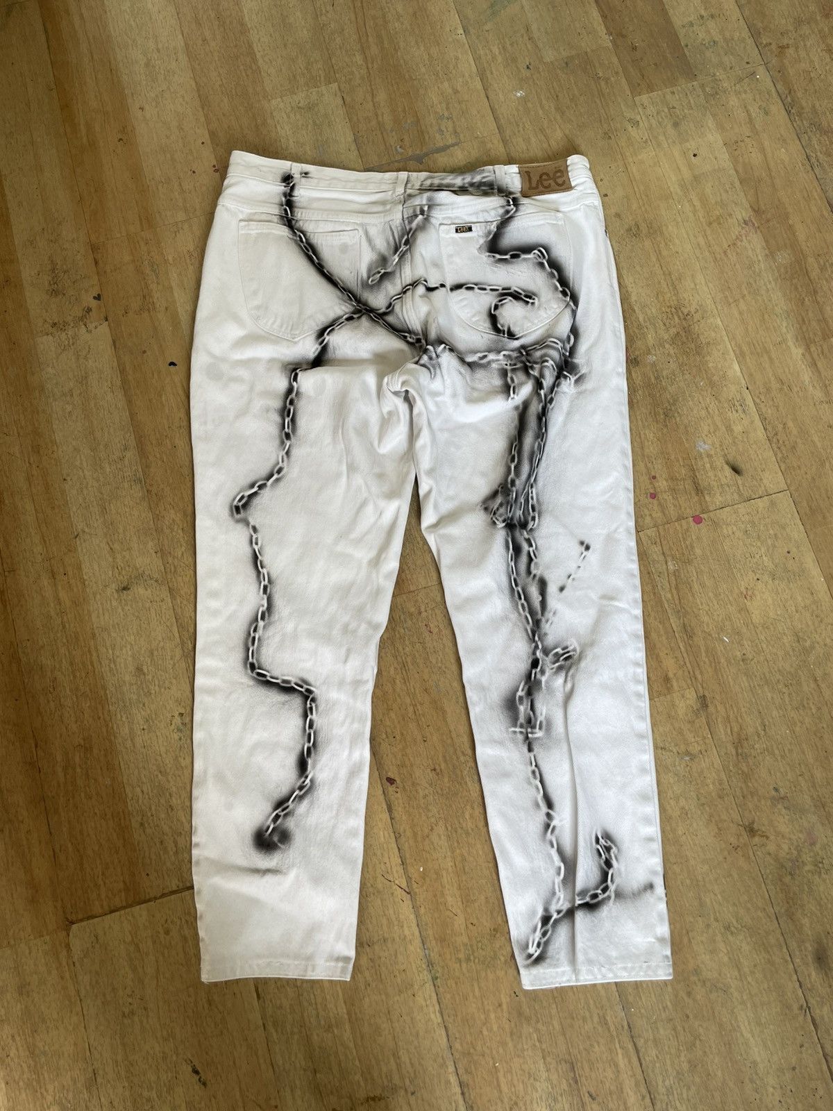 Lee × Vintage Lee riders 90s made in USA denim custom chains opium Size US 36 / EU 52 - 1 Thumbnail