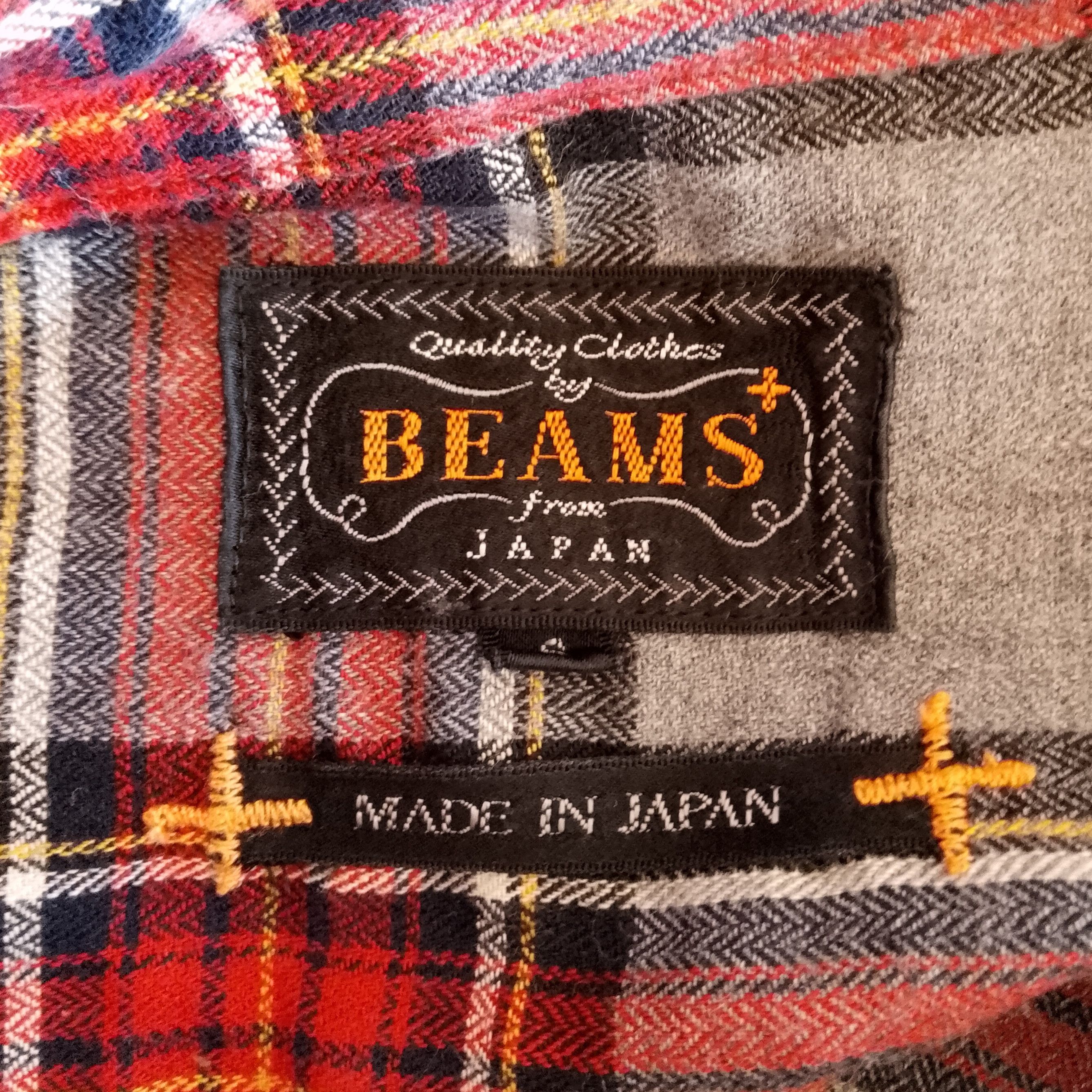 Beams Plus 100% Cotton Red/Gray Gingham Plaid Lightweight Flannel Size US S / EU 44-46 / 1 - 12 Thumbnail