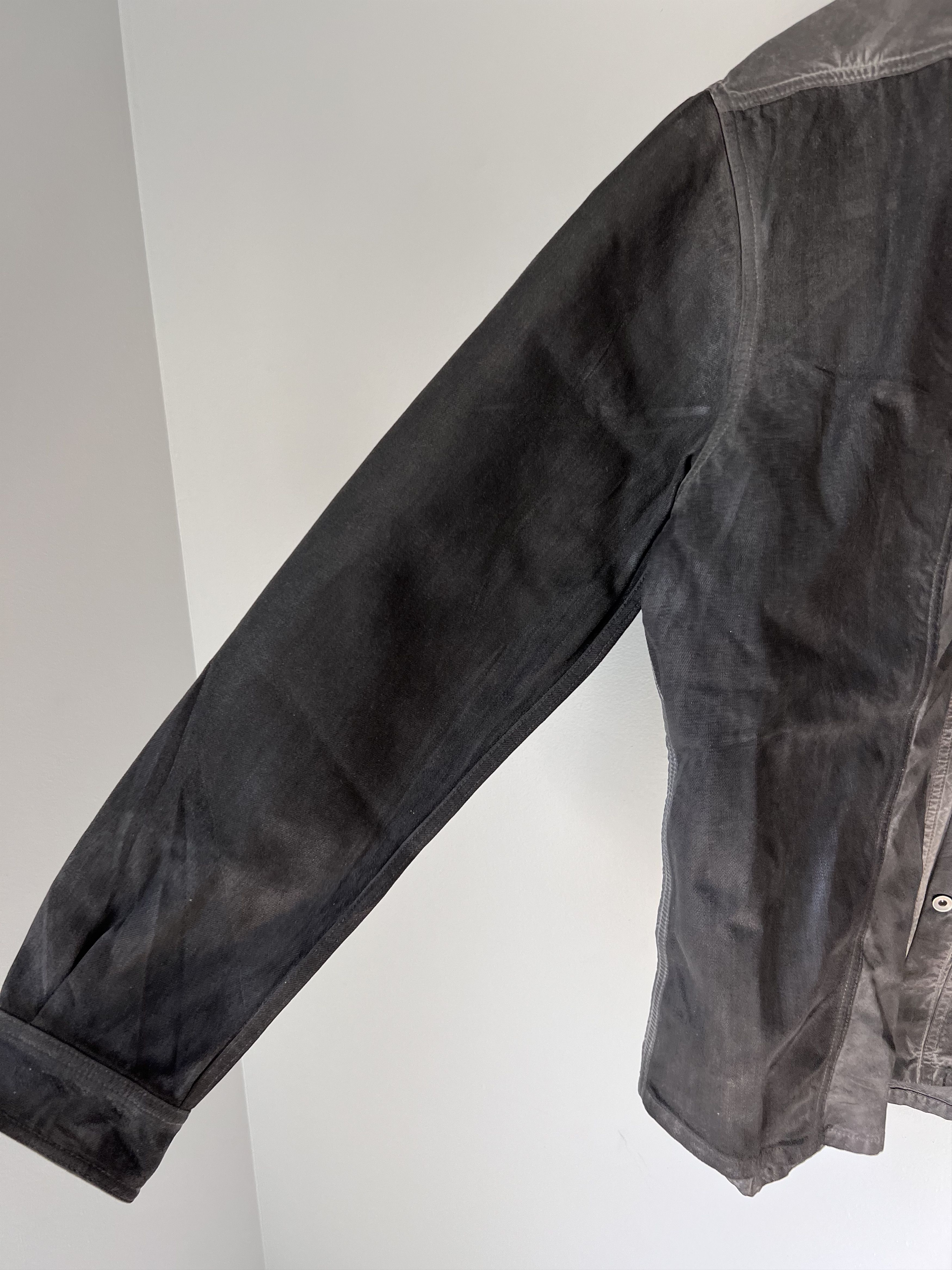 Rick Owens Drkshdw Rick Owens DRKSHDW Splintered Shirt in Stone Grey Size US XL / EU 56 / 4 - 4 Thumbnail