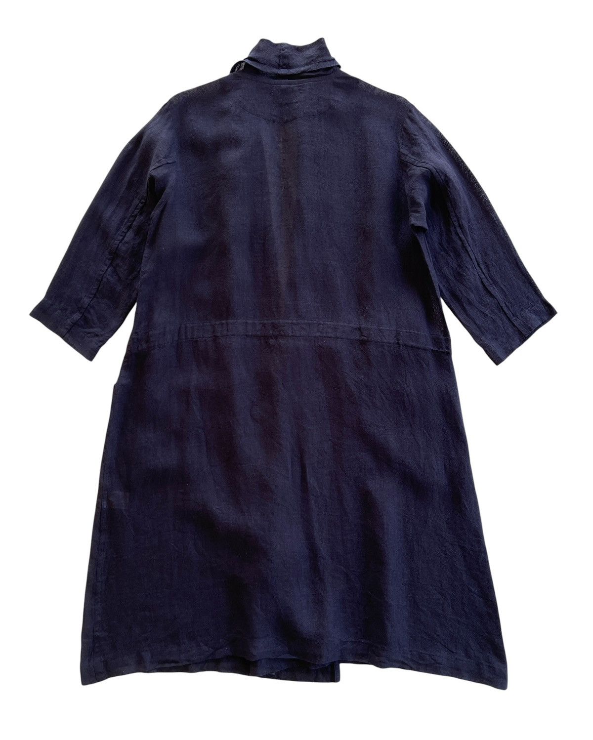 Issey Miyake Plantation Blue Indigo Linen Robe Cardigan Size US M / EU 48-50 / 2 - 4 Thumbnail