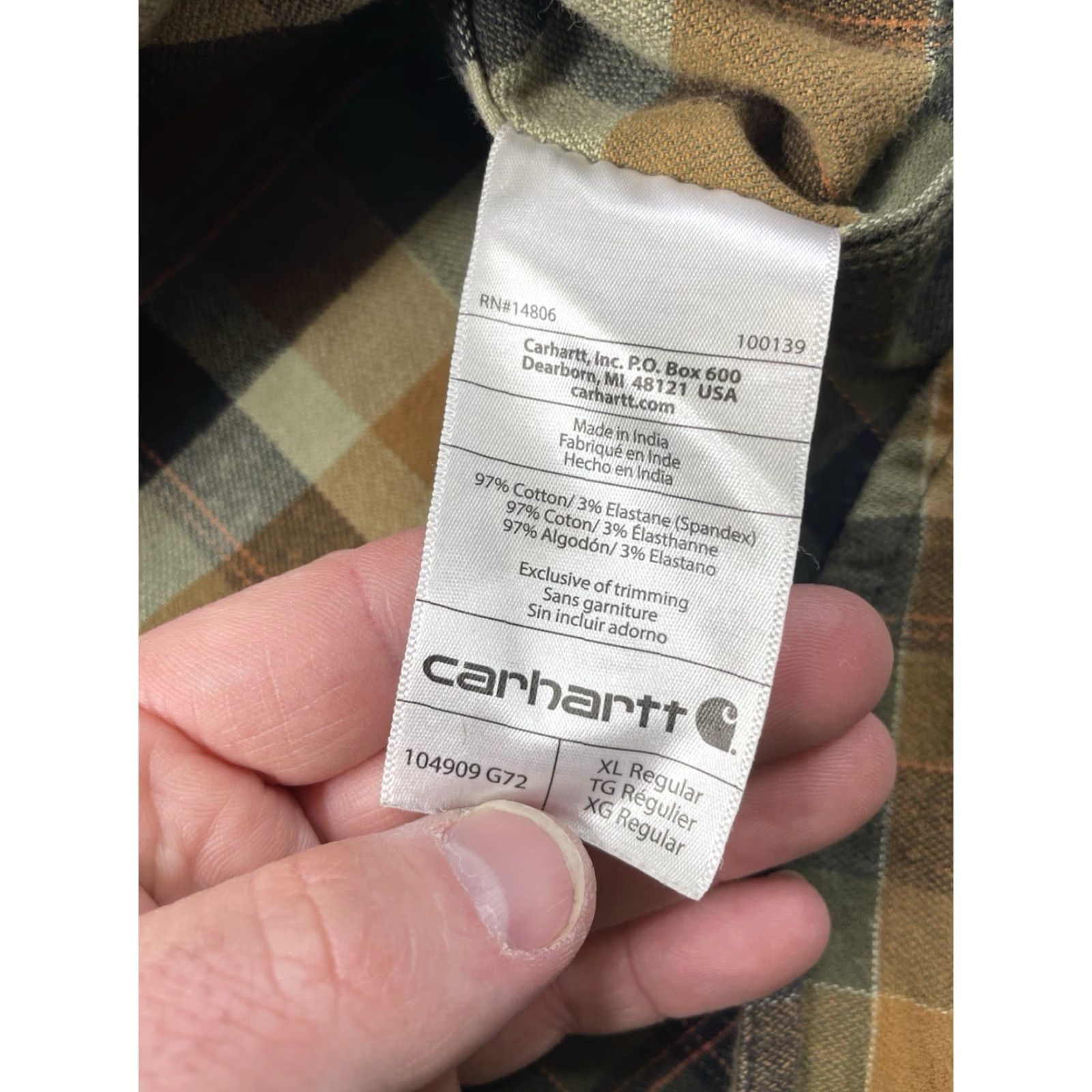 Carhartt Carhartt Rugged Flex Flannel Shirt Mens Relaxed Fit Midweight XL Workwear Button-Up Long Sleeve Multicolor Check Cotton Blend Size US XL / EU 56 / 4 - 7 Thumbnail