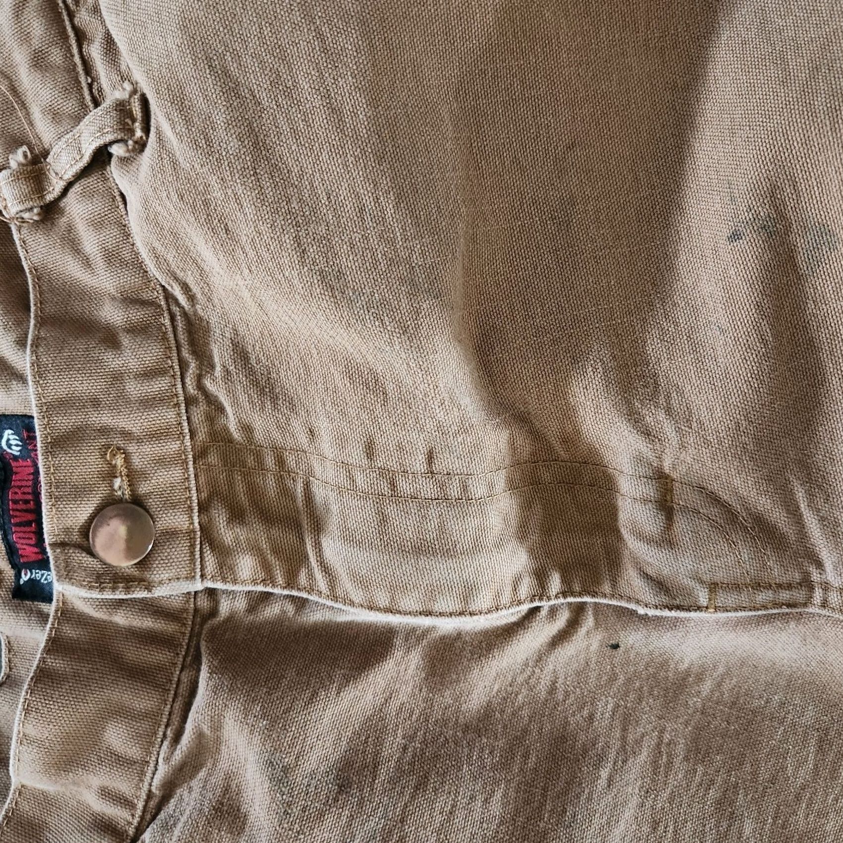 Vintage Wolverine Workwear Pants Mens 38x34 Canvas Duck Cargo Carpenter Straight 5-Pocket Olive Green Regular Distressed Workwear Pants Size US 38 / EU 54 - 6 Thumbnail