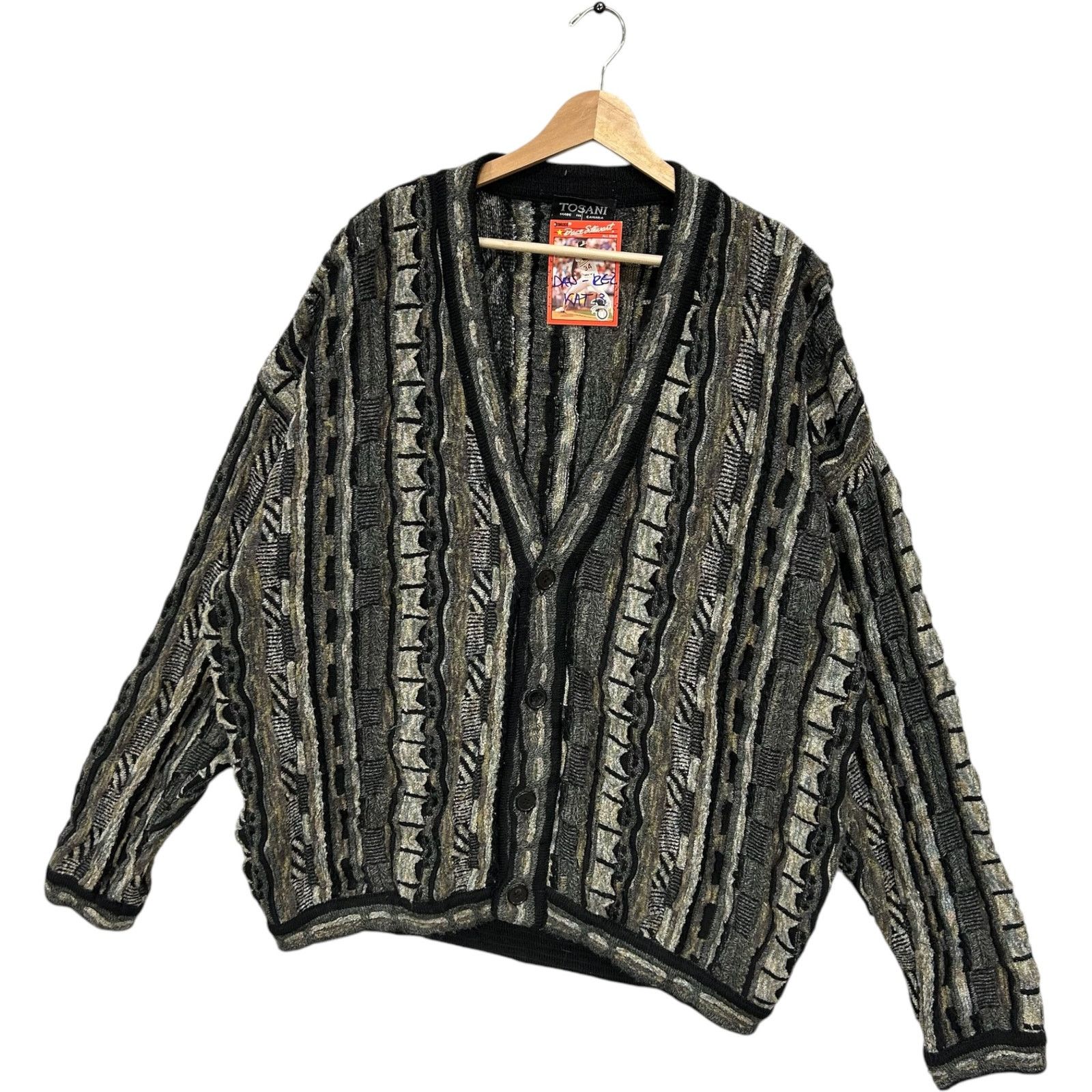 Vintage Vintage Tosani 3D Knit Cardigan Sweater Large Size US L / EU 52-54 / 3 - 3 Thumbnail