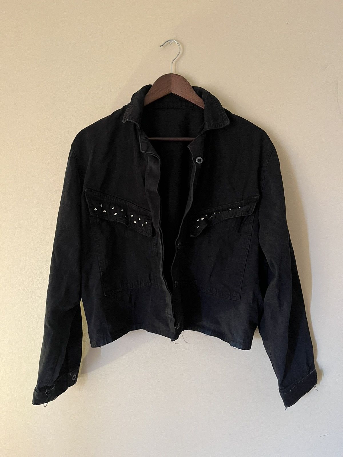 Vintage Over-dyed Black studded work jacket. Size US M / EU 48-50 / 2 - 1 Thumbnail