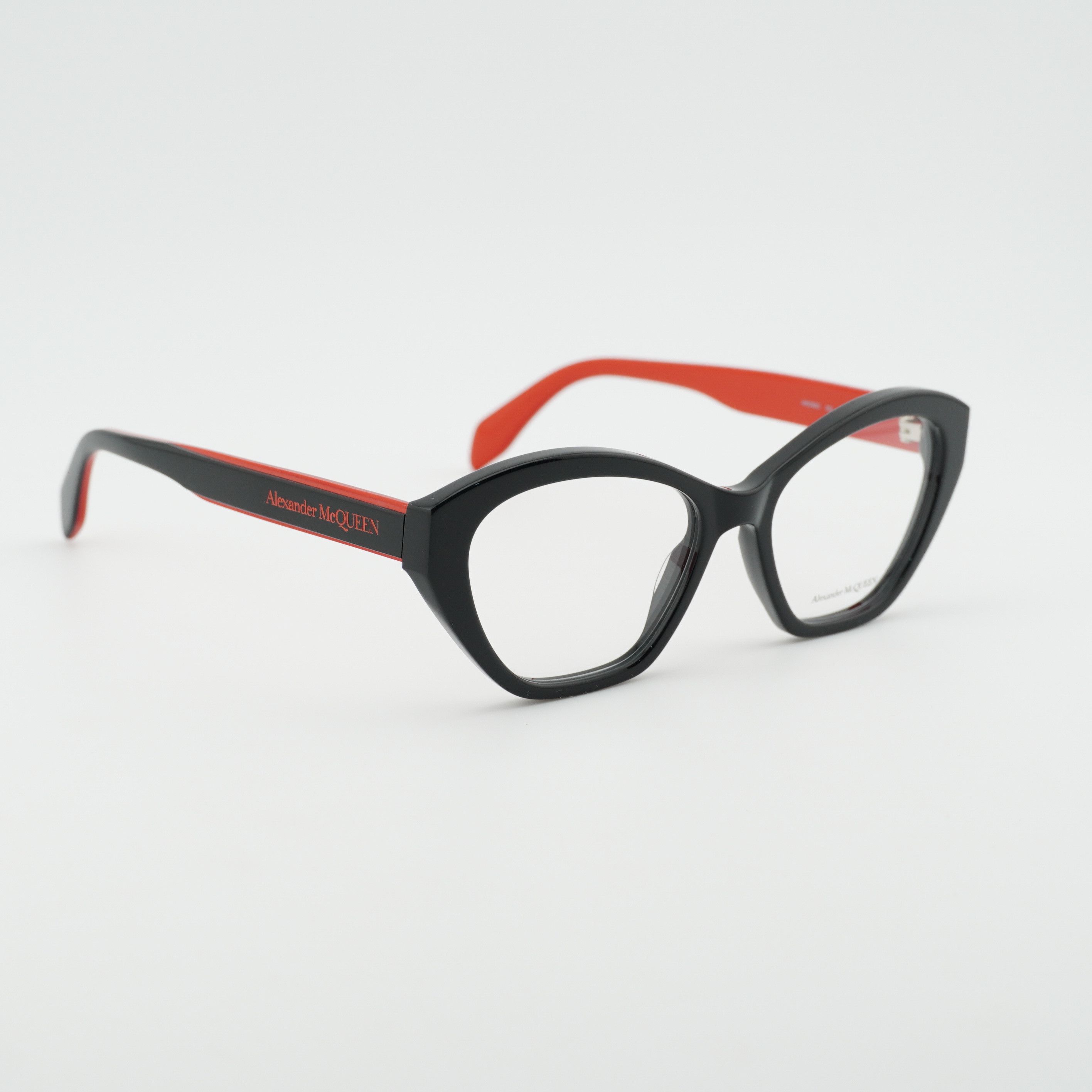 Alexander McQueen Alexander McQueen AM0360O 003 Eyeglasses Black/Red 52mm Size ONE SIZE - 8 Thumbnail