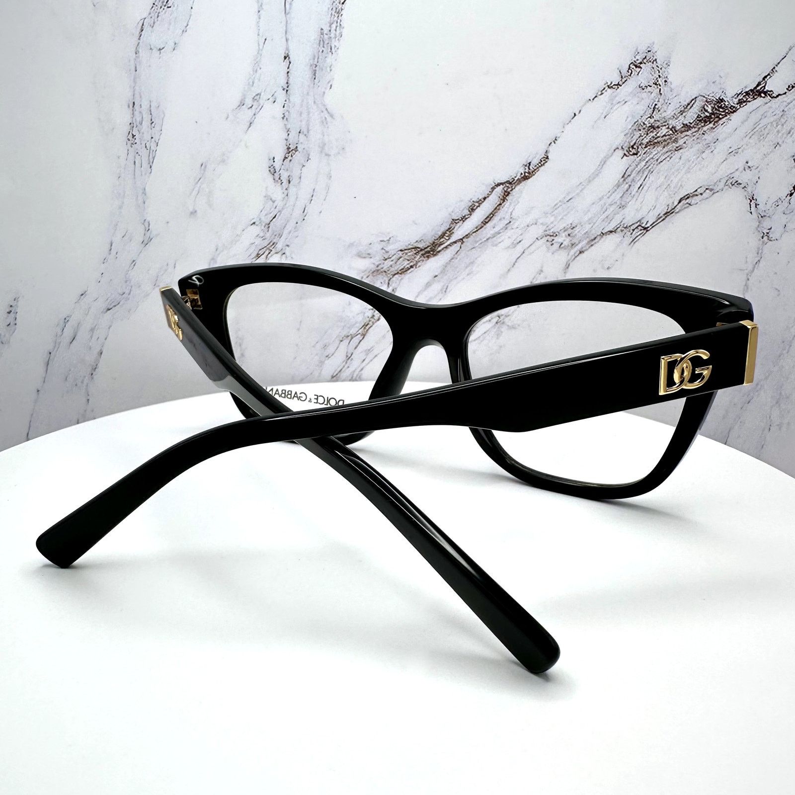 Dolce & Gabbana New Dolce&Gabbana Eyeglasses Black Square Gold Metal Frames Size ONE SIZE - 7 Thumbnail