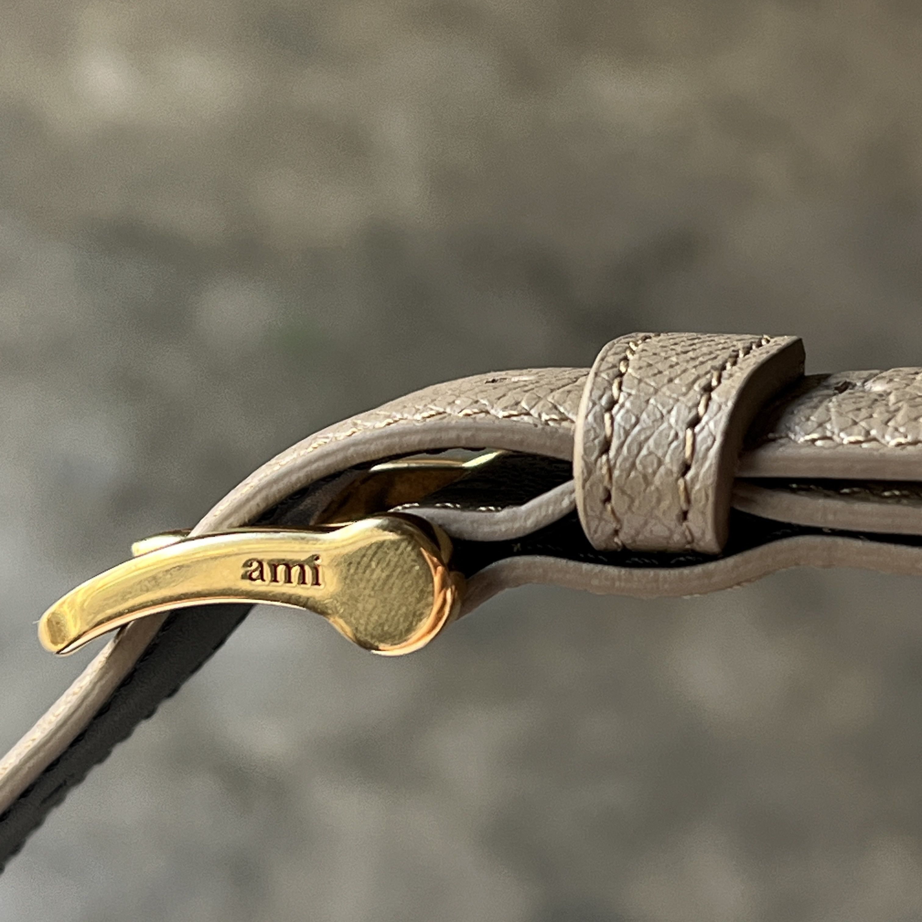 AMI AMI Leather Belt Taupe Clair Size 32 - 7 Thumbnail