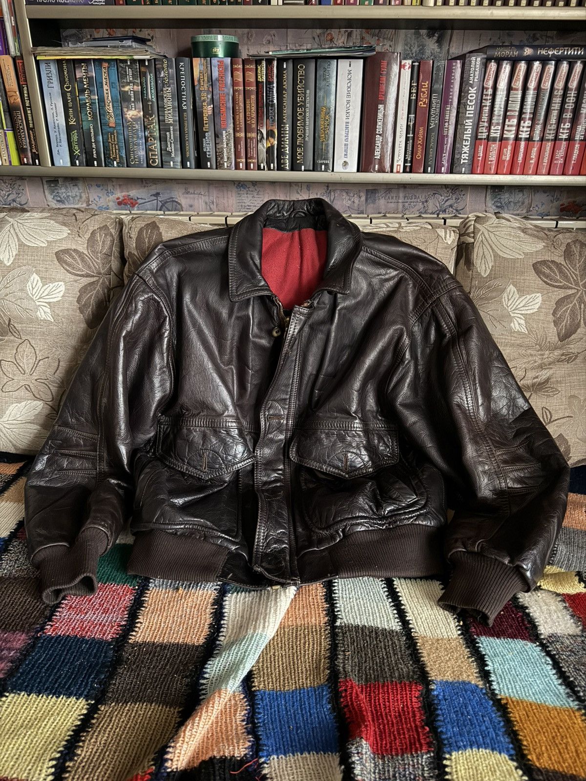 Other Vintage Y2K Black Bomber Leather Jacket Boxy Utility Size US L / EU 52-54 / 3 - 3 Thumbnail