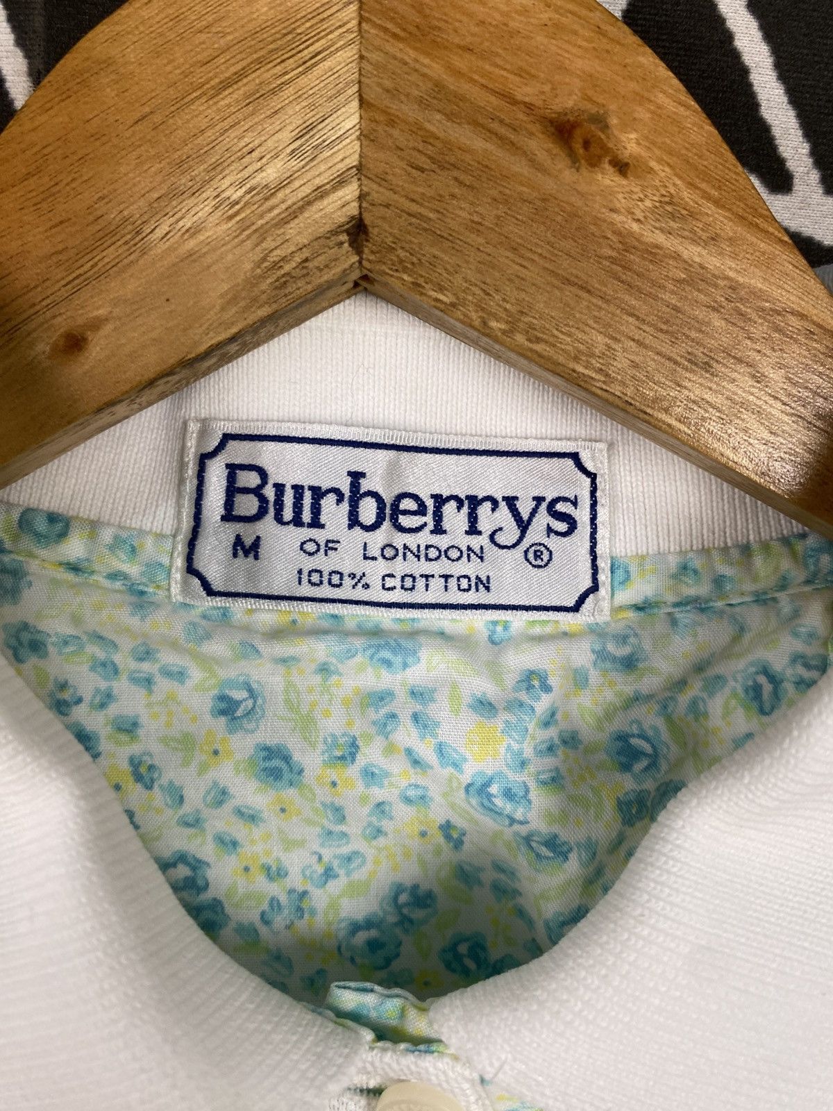 Burberry Vintage Burberrys London Polo Shirt White Floral Lining Size US M / EU 48-50 / 2 - 3 Thumbnail