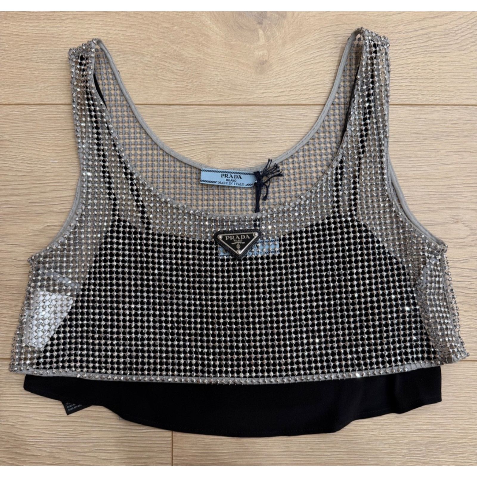 Prada Prada Rhinestone Crystal Strass Logo Vest Top Shirt 36 Size XS / US 0-2 / IT 36-38 - 2 Thumbnail