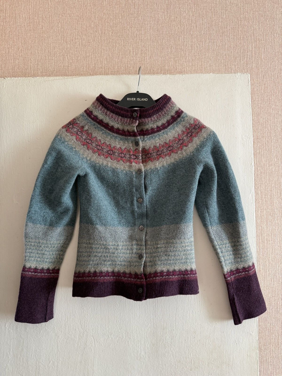 Other Vintage Eribe of Scotland Alpine Women’s Cardigan Old Rose Size S / US 4 / IT 40 - 3 Thumbnail