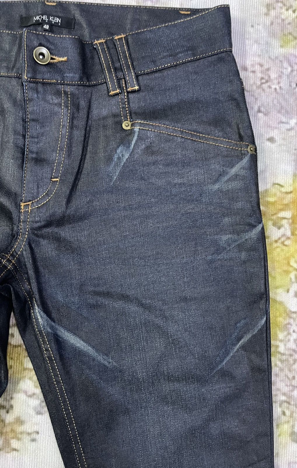Japanese Brand × Michel Klein Flared Japan Jeans Distressed Michel Klein Size US 33 - 8 Thumbnail