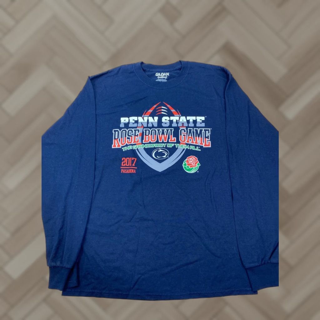 Gildan 2017 Penn State Rose Bowl Game The Granddaddy of Them All T Shirt Blue M #3711 Gildan Unisex Adults Cotton Crew Neck Long Sleeve Regular Shirt Size US M / EU 48-50 / 2 - 1 Thumbnail