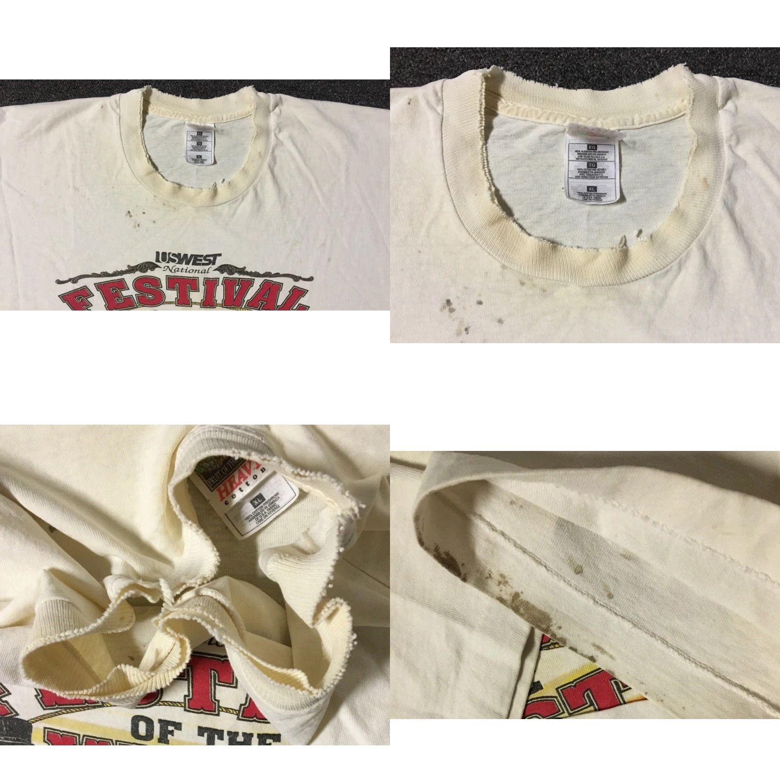 Vintage VINTAGE 90s Arizona Festival Of The West Faded Distress Shirt XL White Men T-Shirt Grunge Sun Palm Trees Beach Southwestern Cactus Sketch Size US XL / EU 56 / 4 - 9 Thumbnail